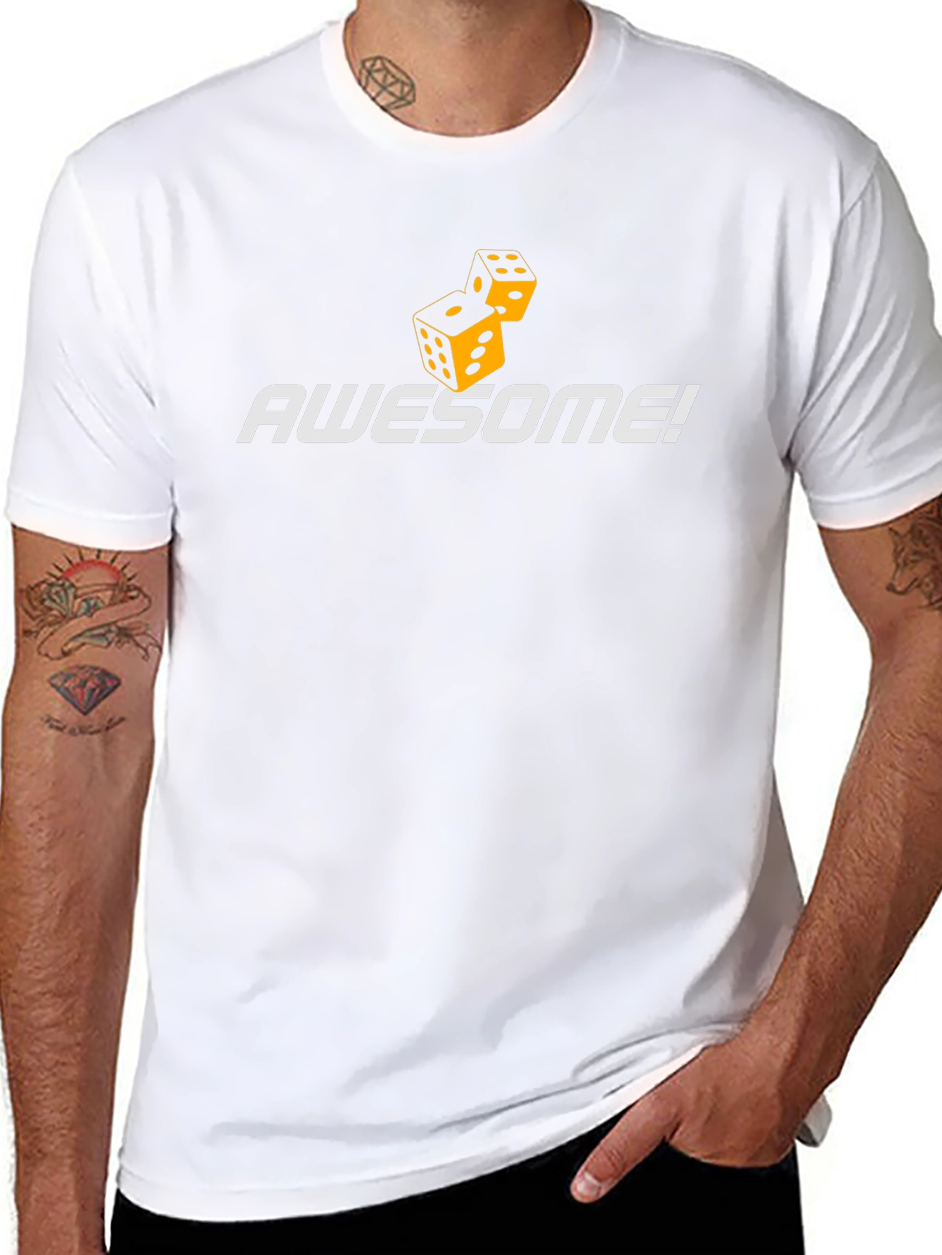 Awesome Dice Graphic Tee - Casual Comfort - 8