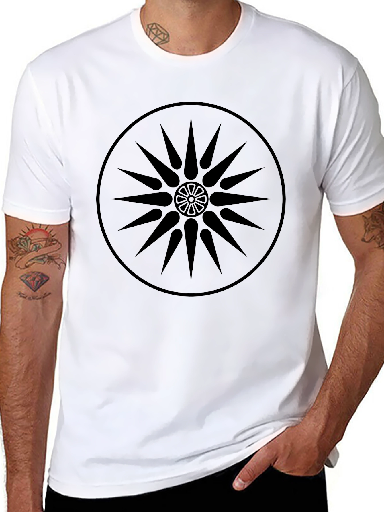 Black Black Starburst Graphic Tee - Stylish Casual Wear view 8