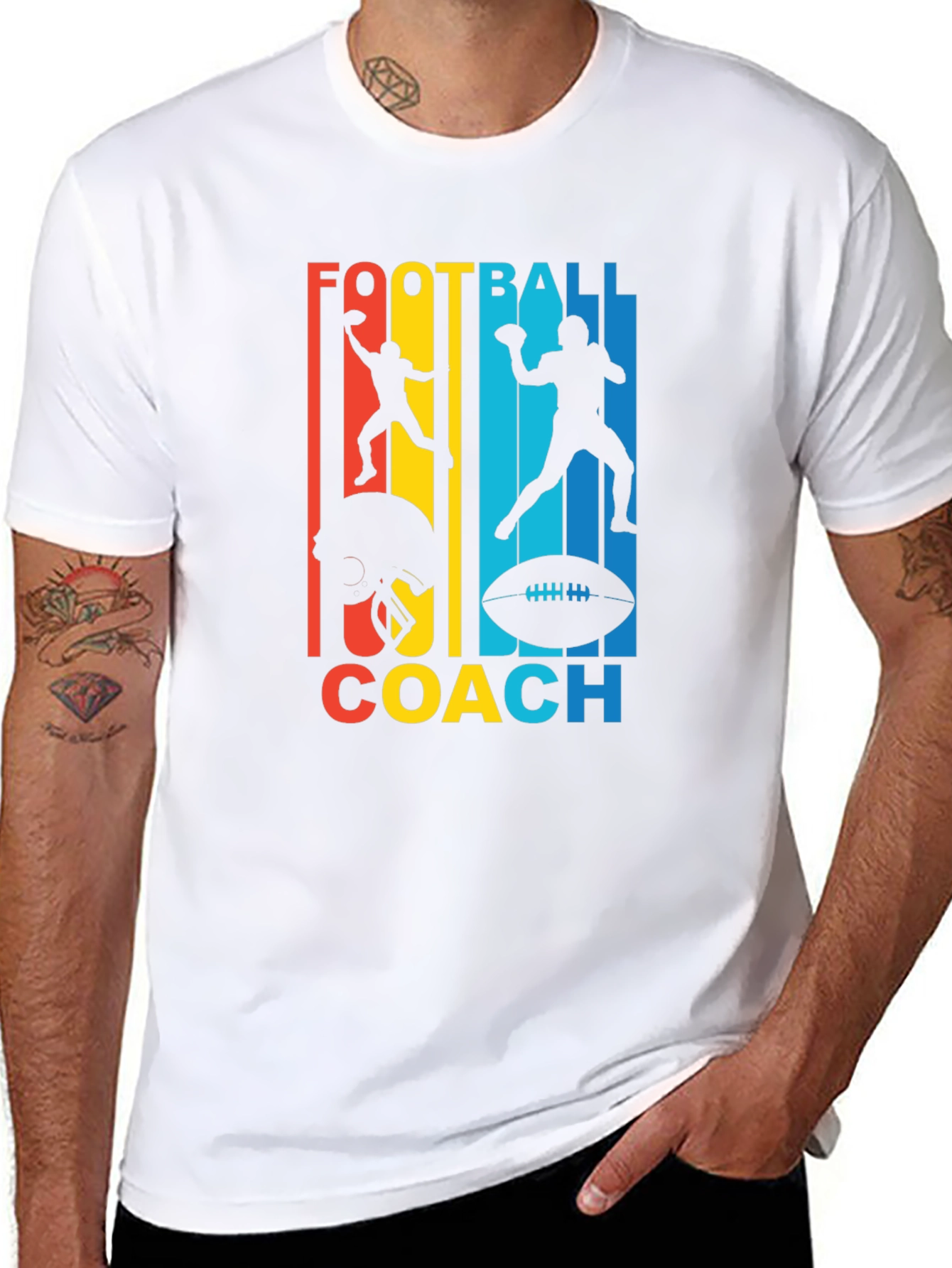 Black Football Coach Graphic T-Shirt view 8