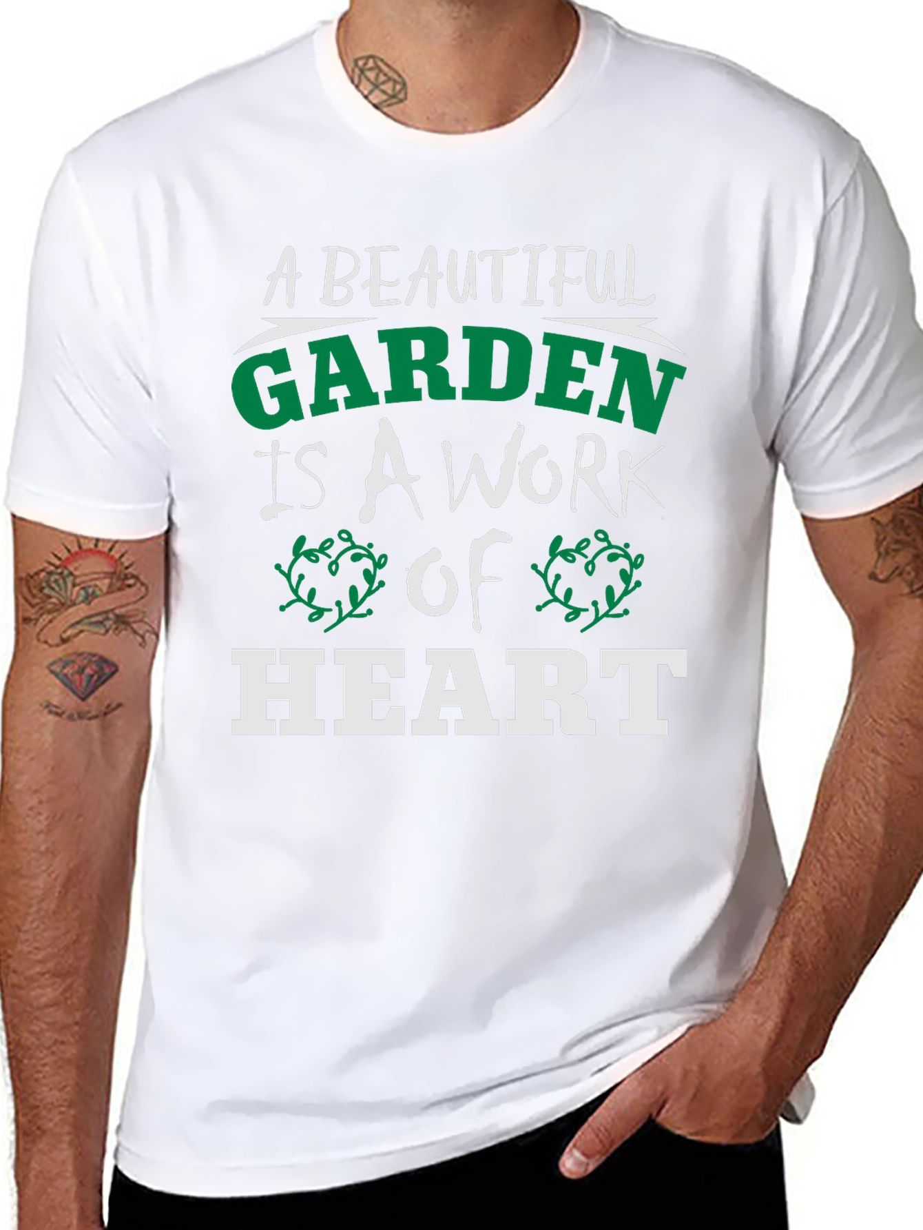Black A Beautiful Garden Heart T-Shirt view 8