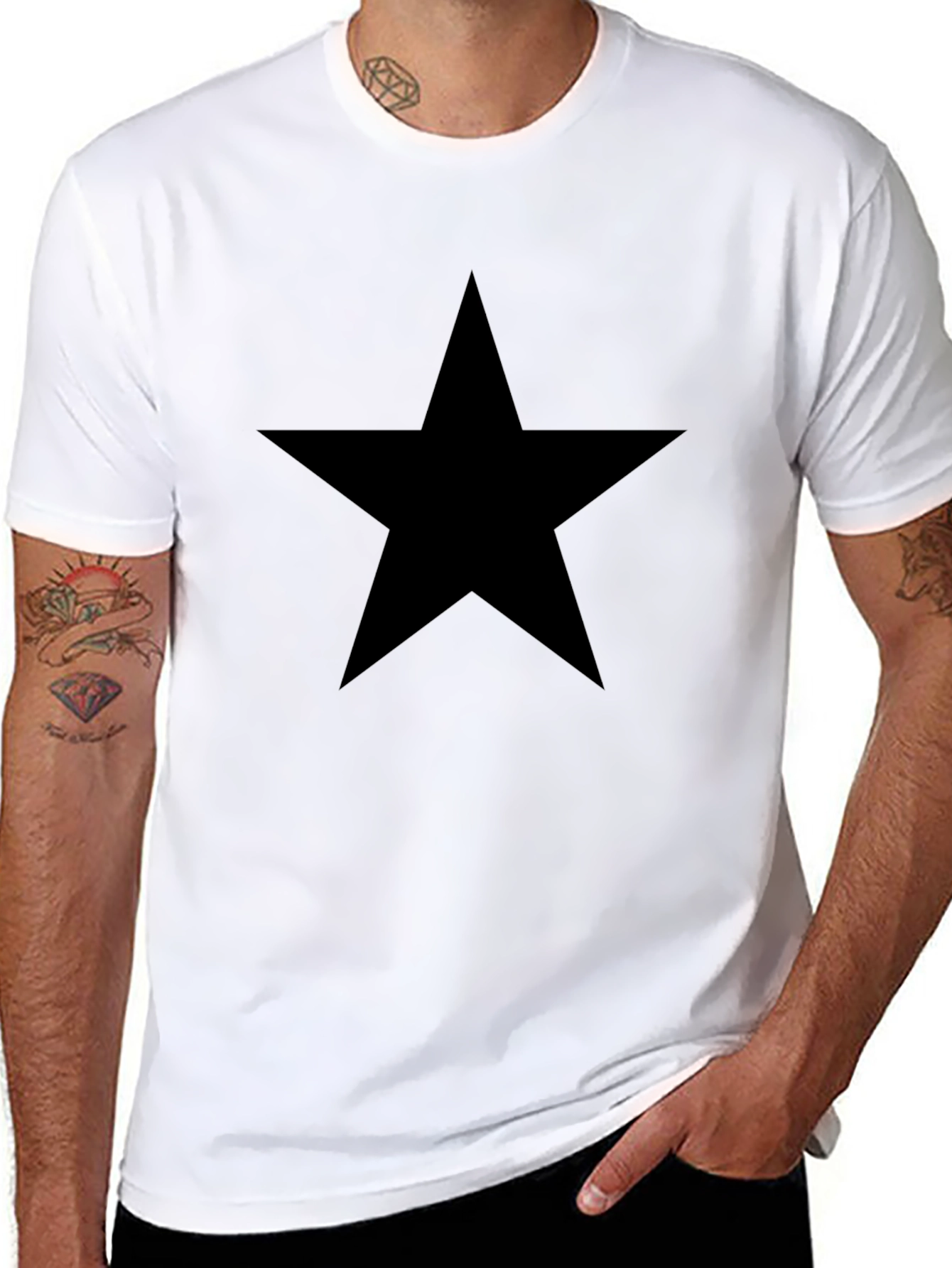 Black Black Star Graphic Tee - Casual Comfort view 8