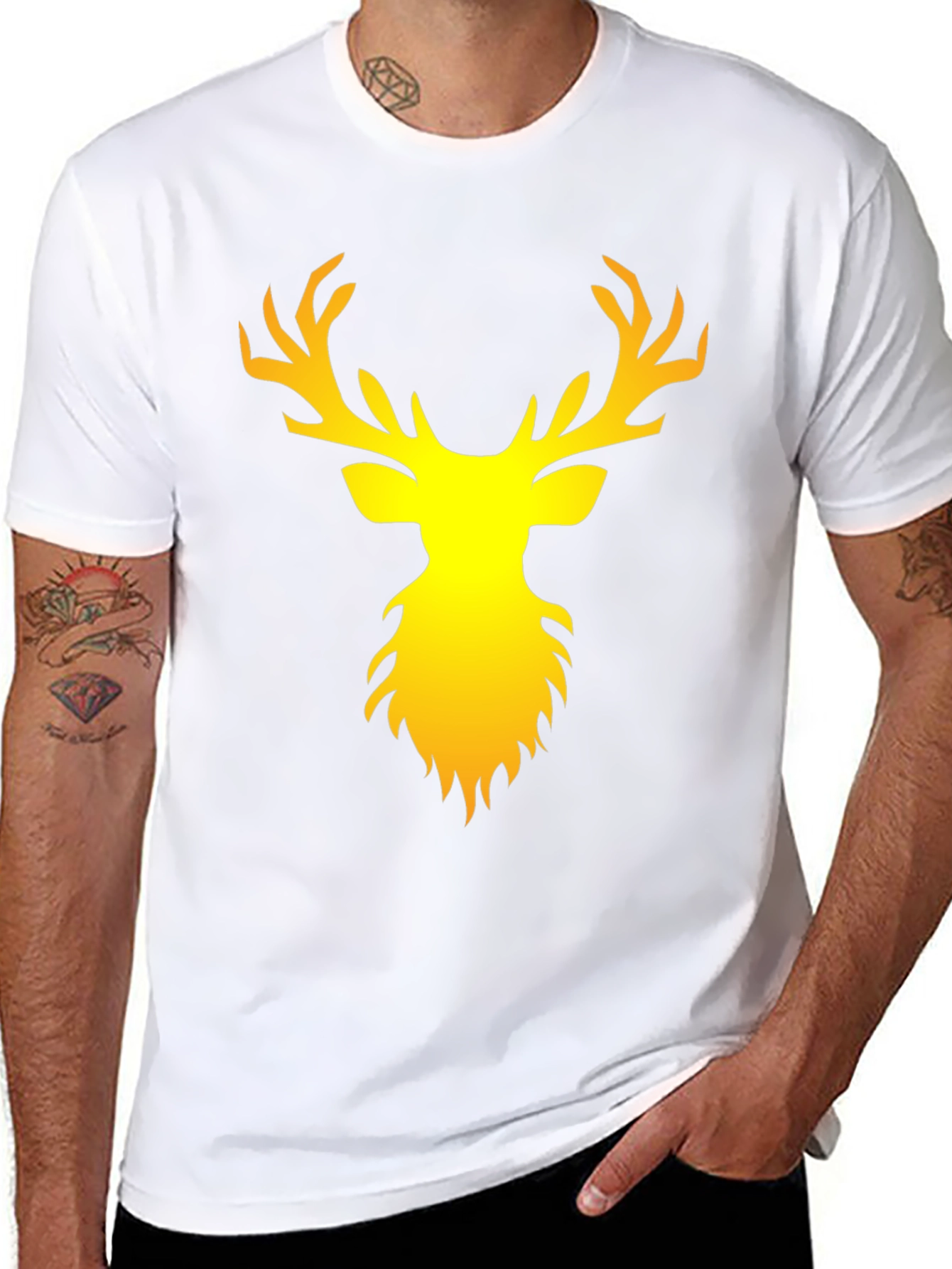 Black Stag Graphic Print Black T-Shirt view 8