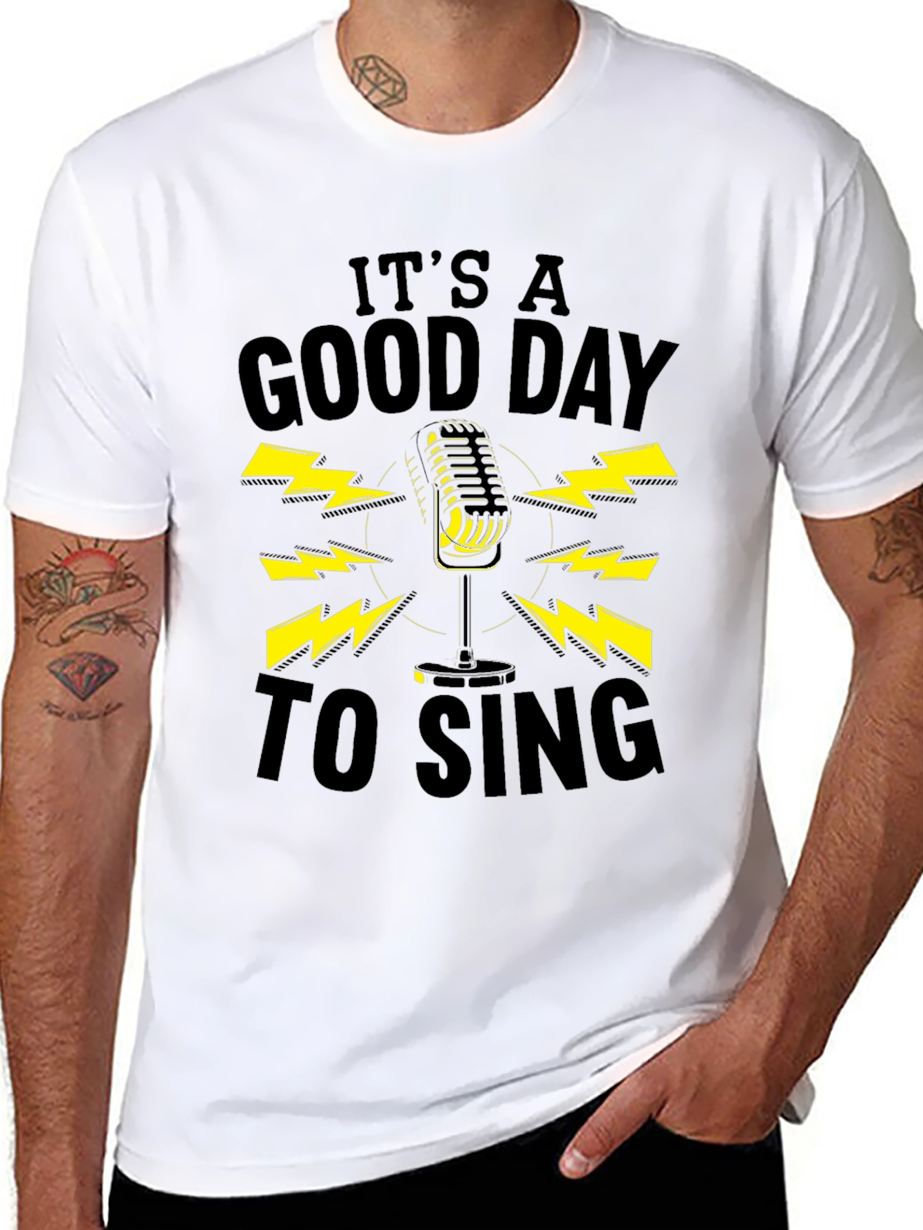 Black It's A Good Day To Sing Black Graphic Tee view 8