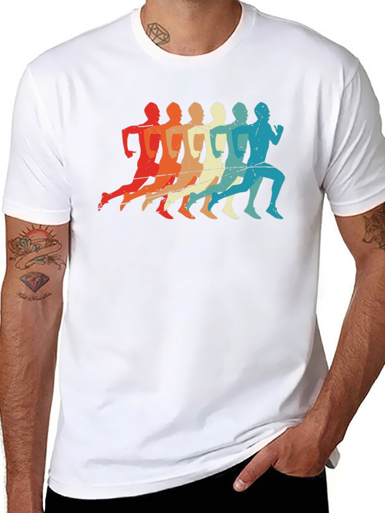 Black Retro Runner Graphic T-Shirt - Vintage Style Tee view 8