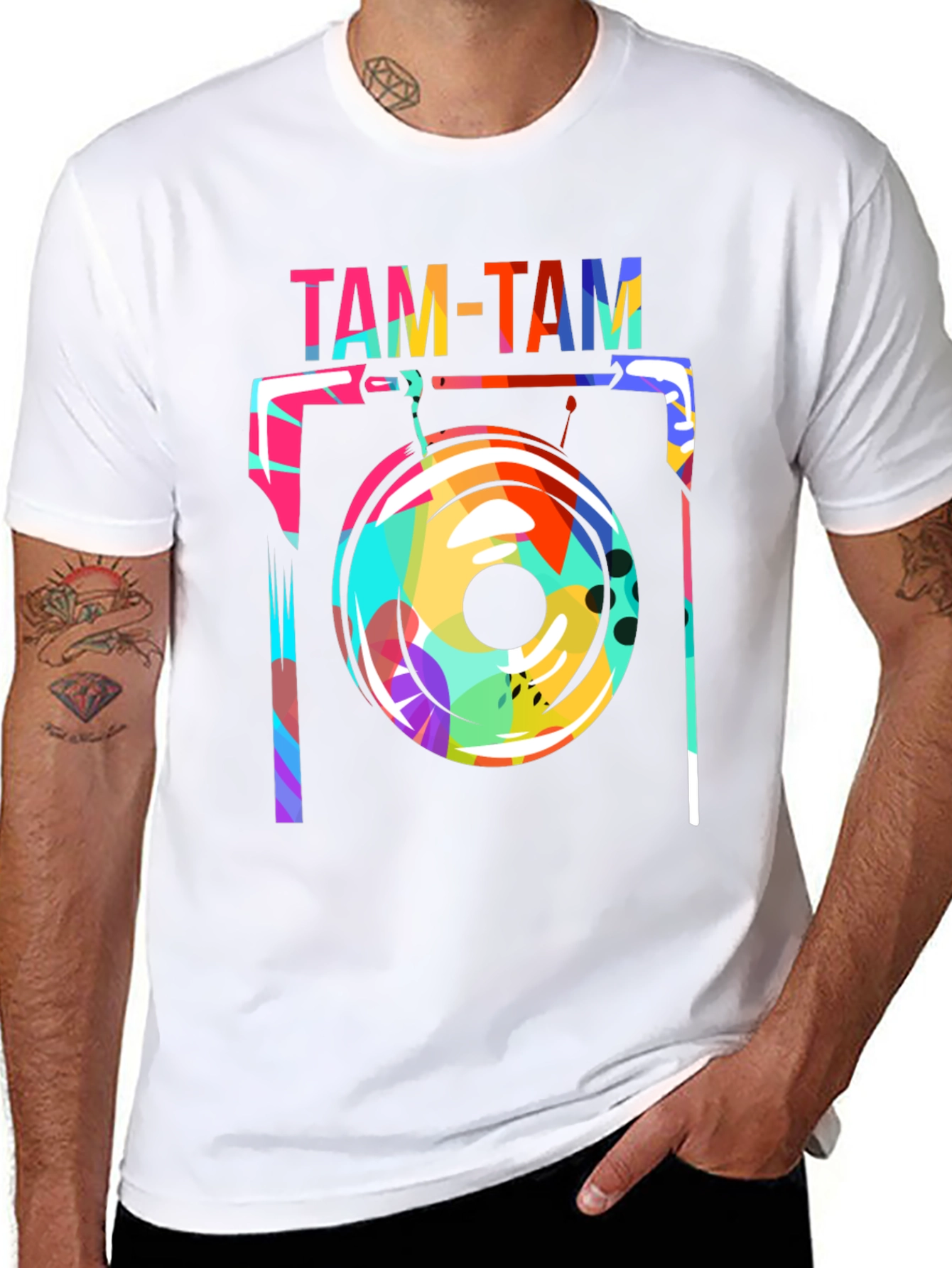 Black Funky Tam-Tam Gong Graphic Tee - Black view 8