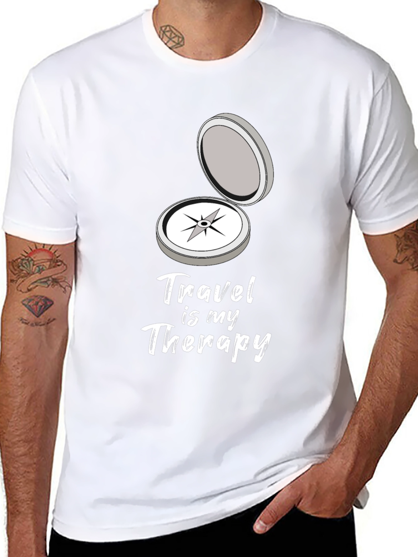 Black Travel Is My Therapy Graphic T-Shirt view 8