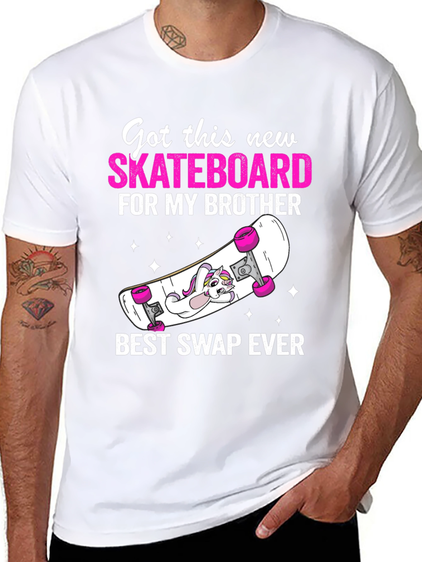 Black Skateboard Brother Graphic Tee - Best Swap Ever! view 8