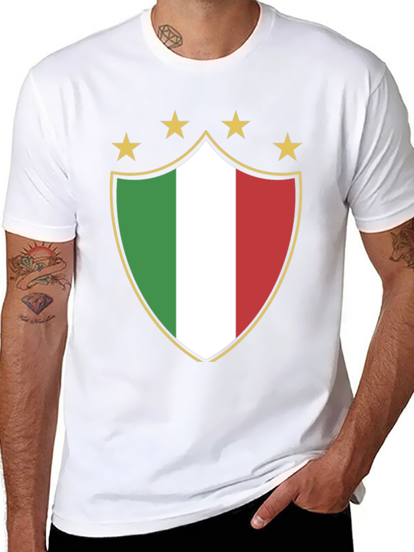Black Italy Shield Star Graphic Tee view 8