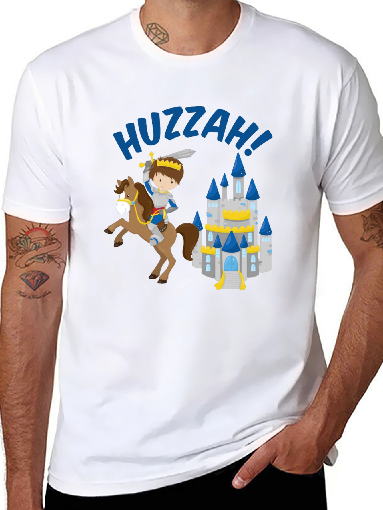 Black Huzzah Knight & Castle Graphic Tee view 8