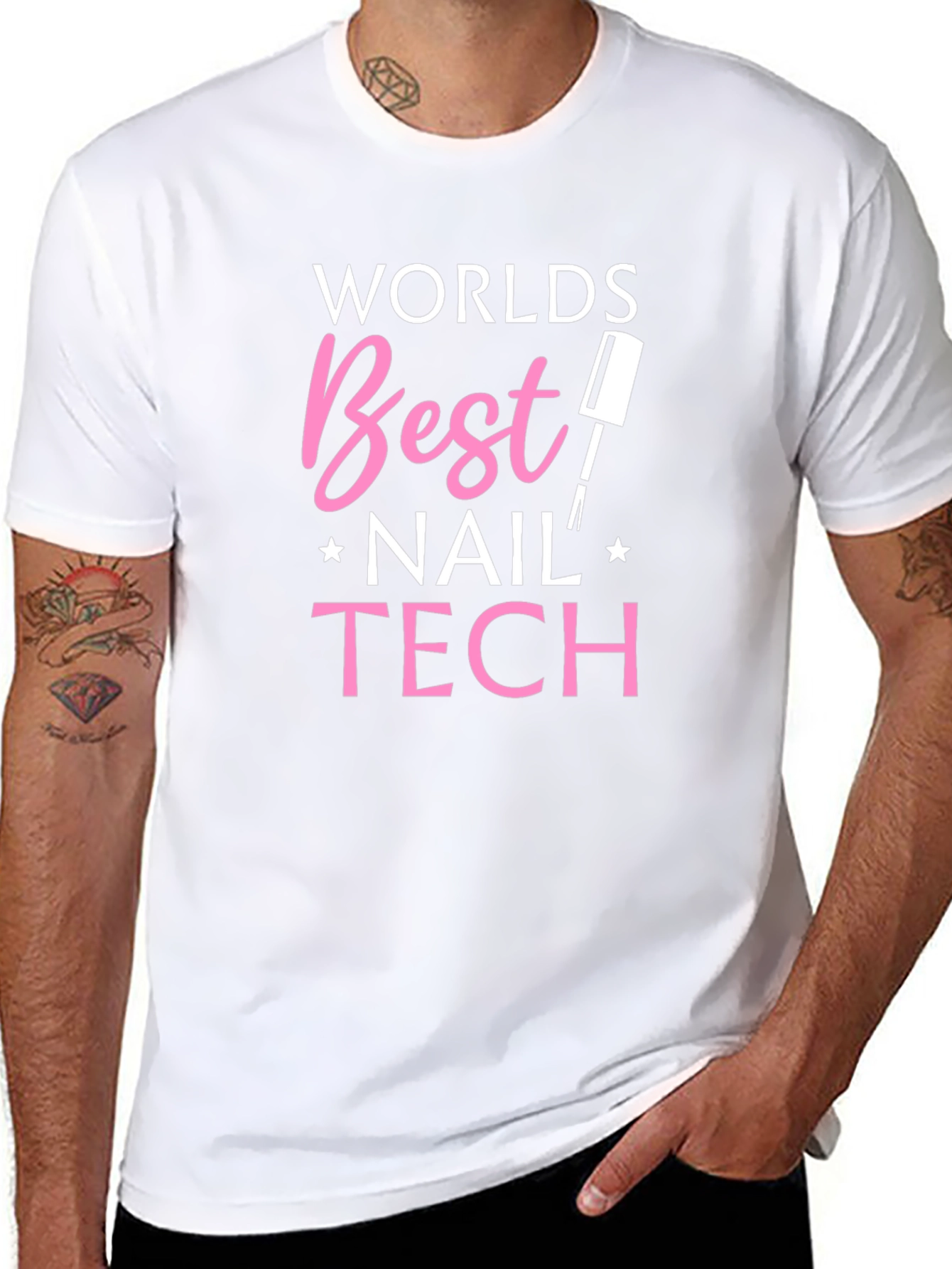 Black World's Best Nail Tech T-Shirt - Black view 8