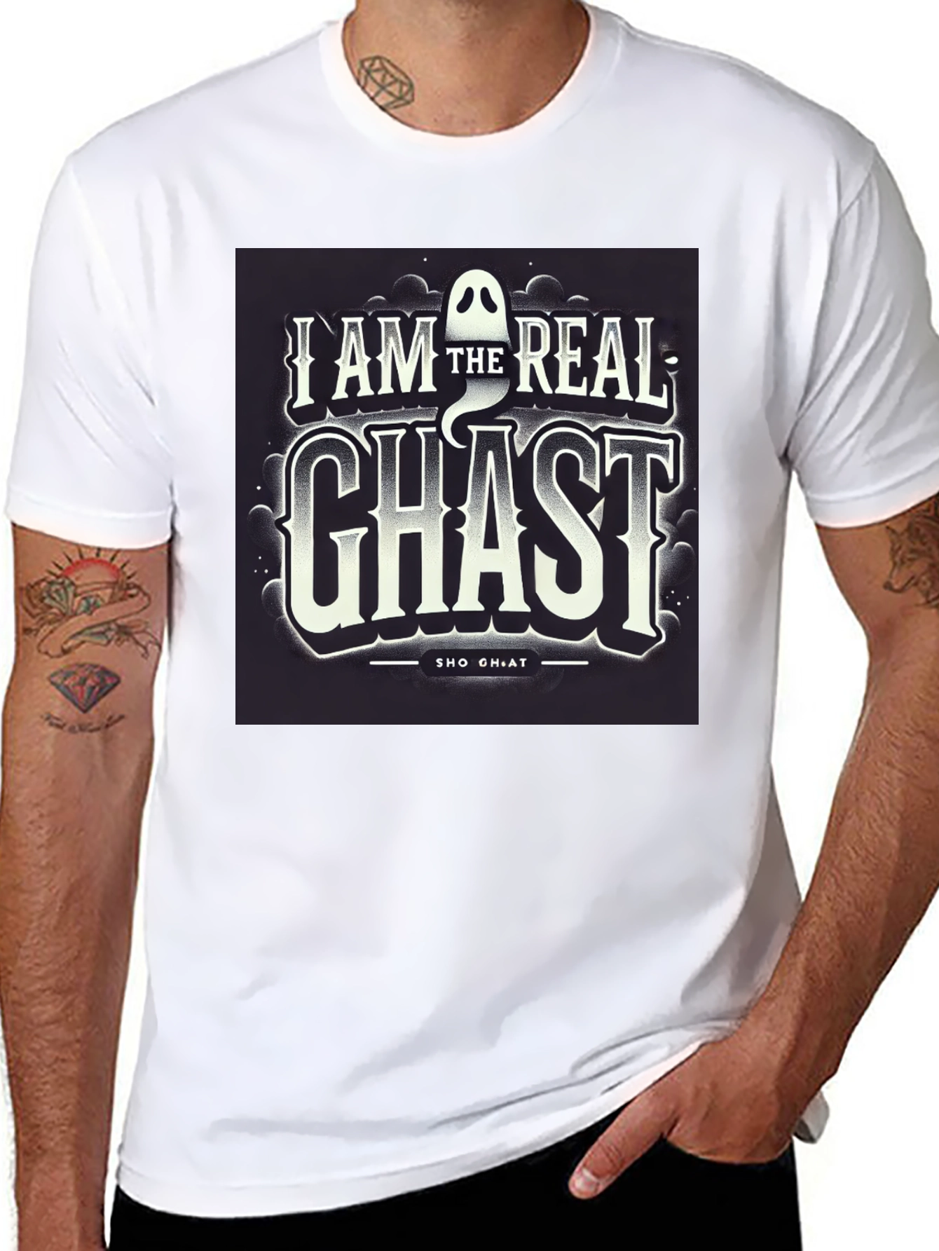 Black I AM The Real Ghast Graphic Tee, Halloween view 8
