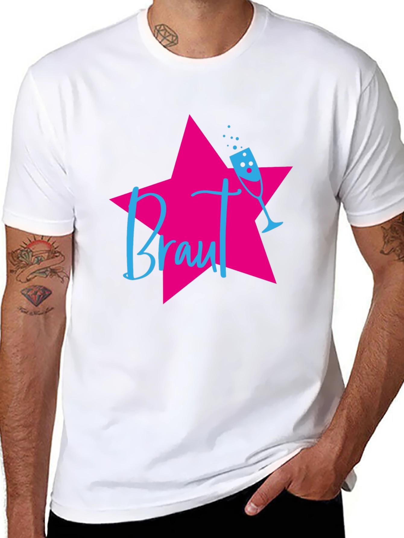 Black Bridesmaid Star T-Shirt - Wedding Party Apparel view 8