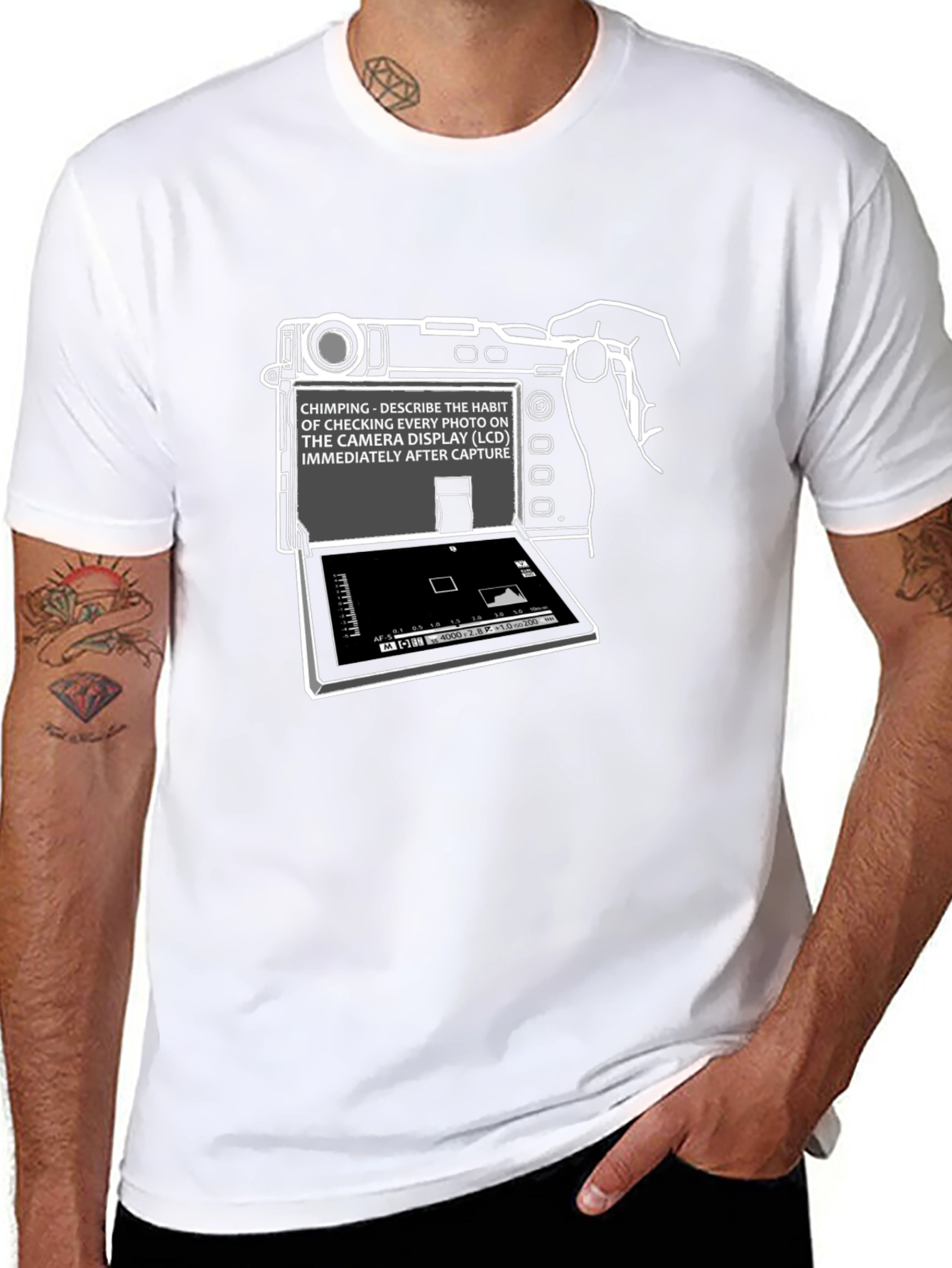 Black Camera Chimping Graphic Tee - Photographer's Humor view 8