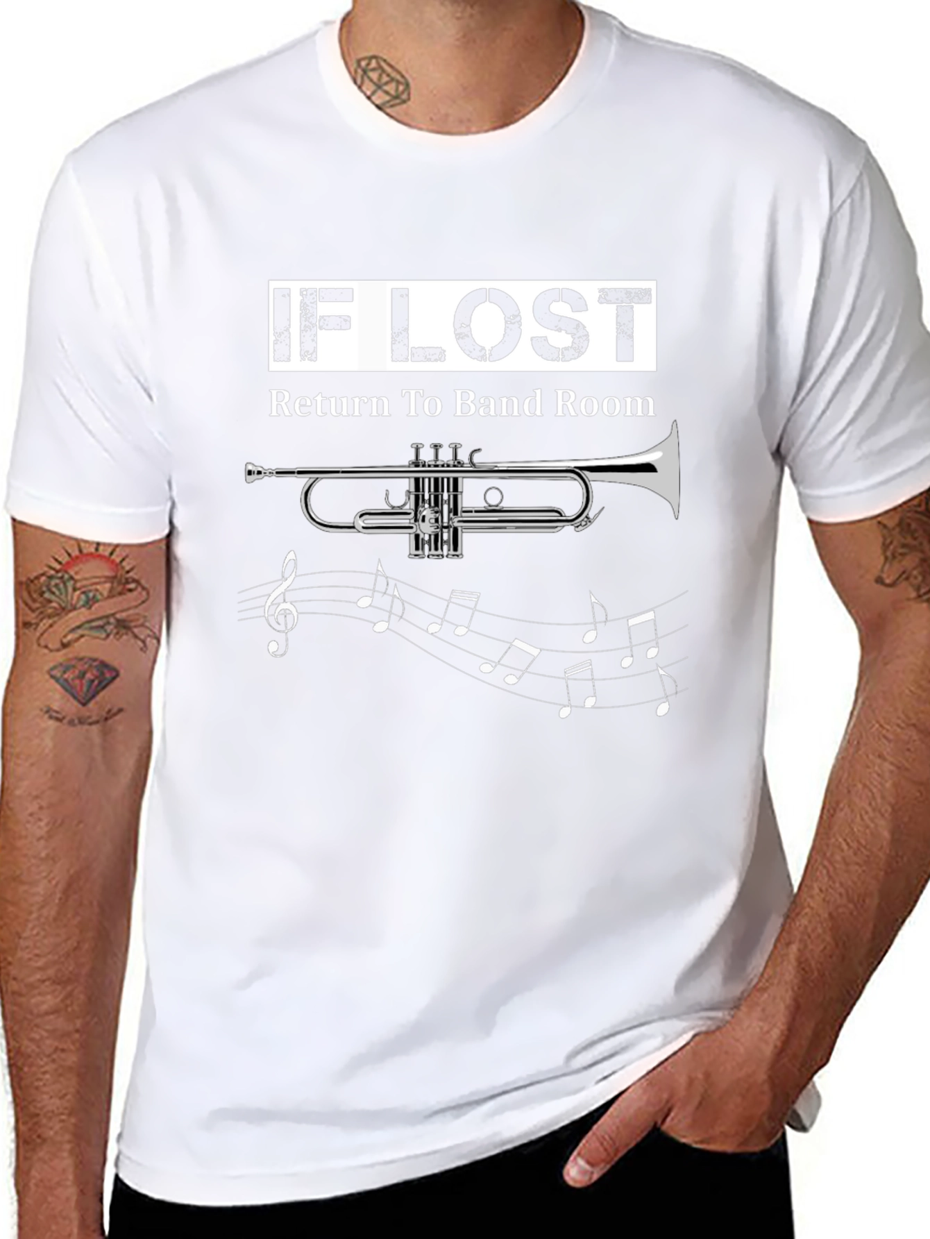 Black If Lost Return to Band Room T-Shirt view 8