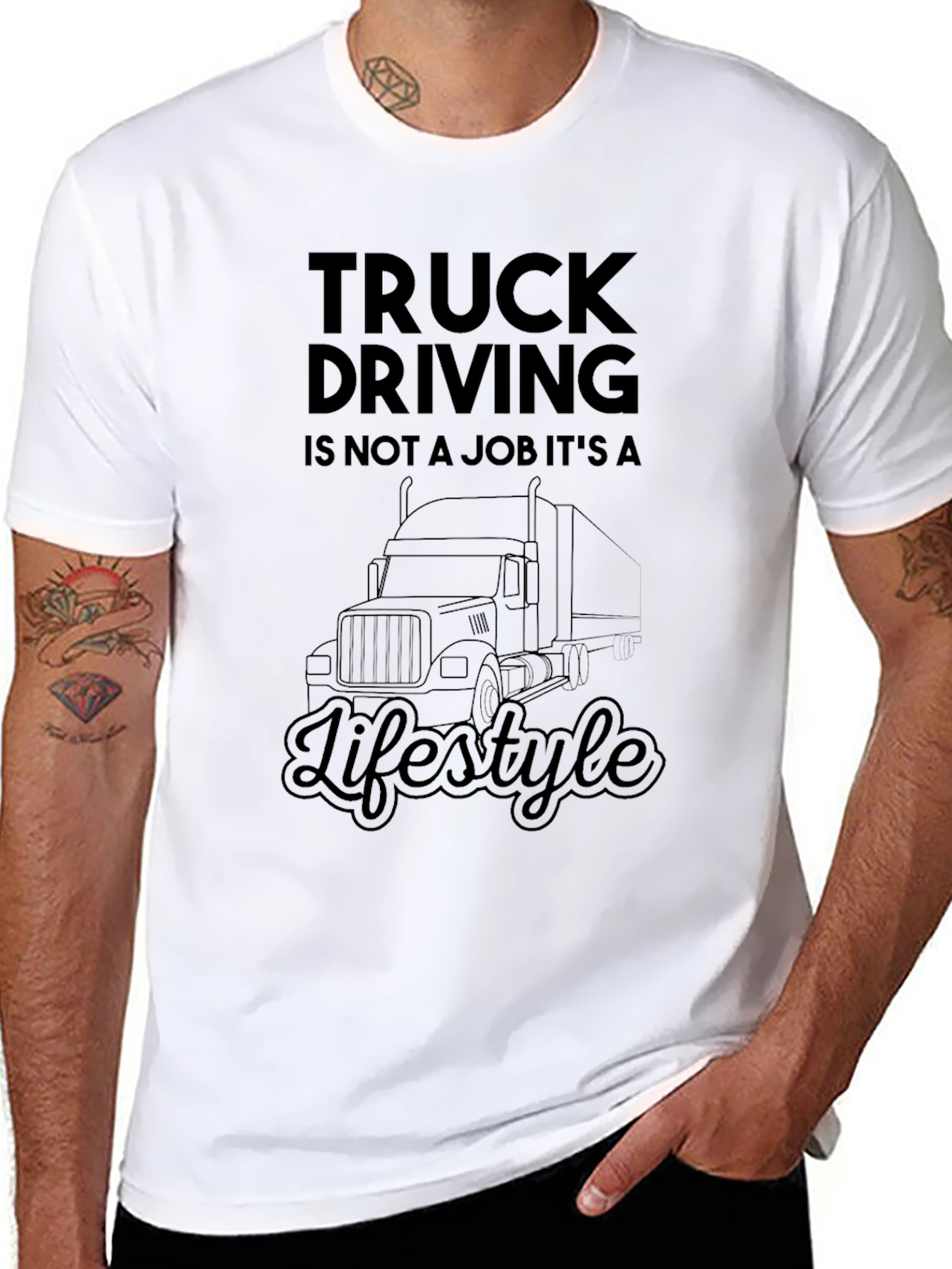 Black Truck Driving Lifestyle Tee view 8