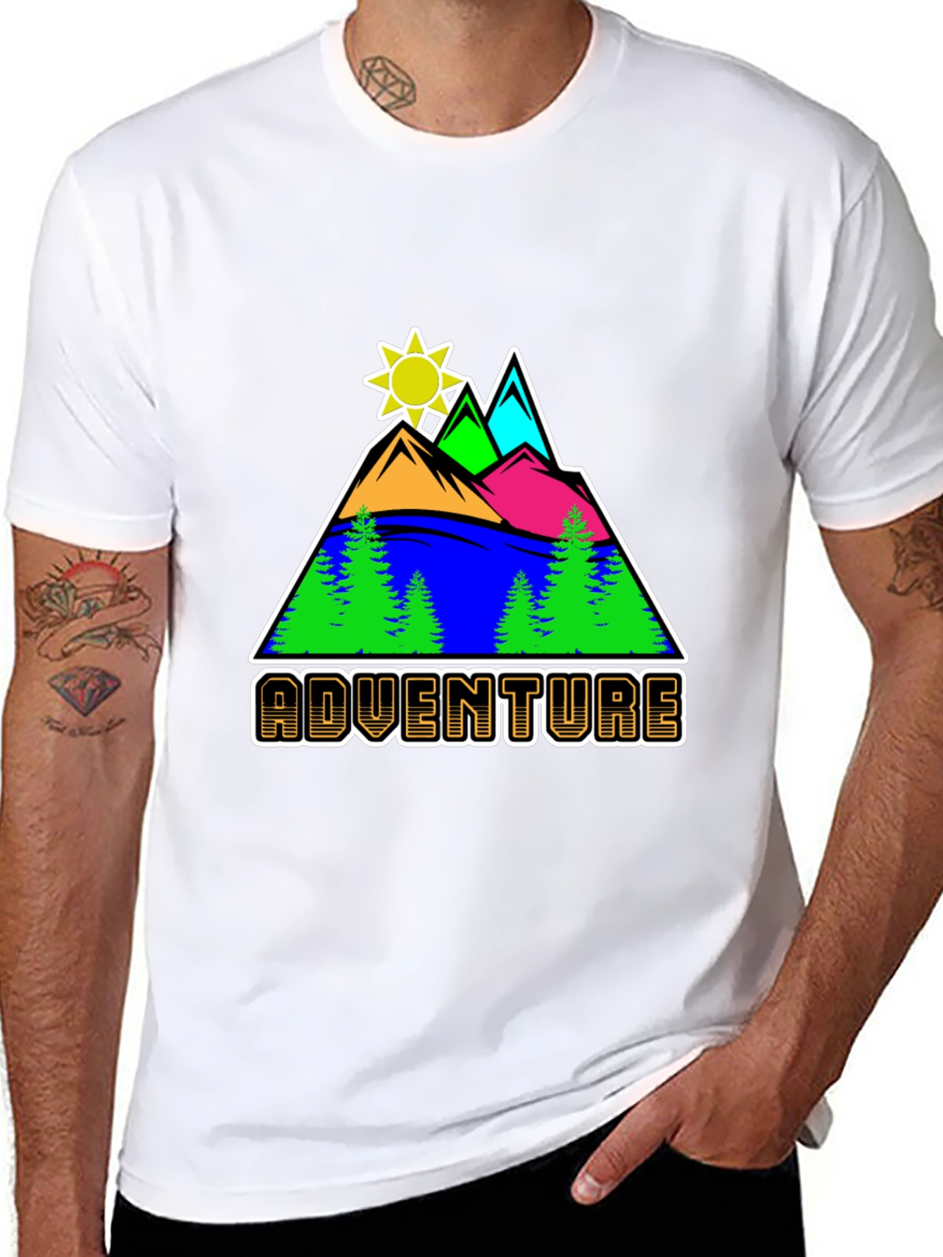 Black Adventure Graphic T-Shirt - Nature Inspired Design view 8
