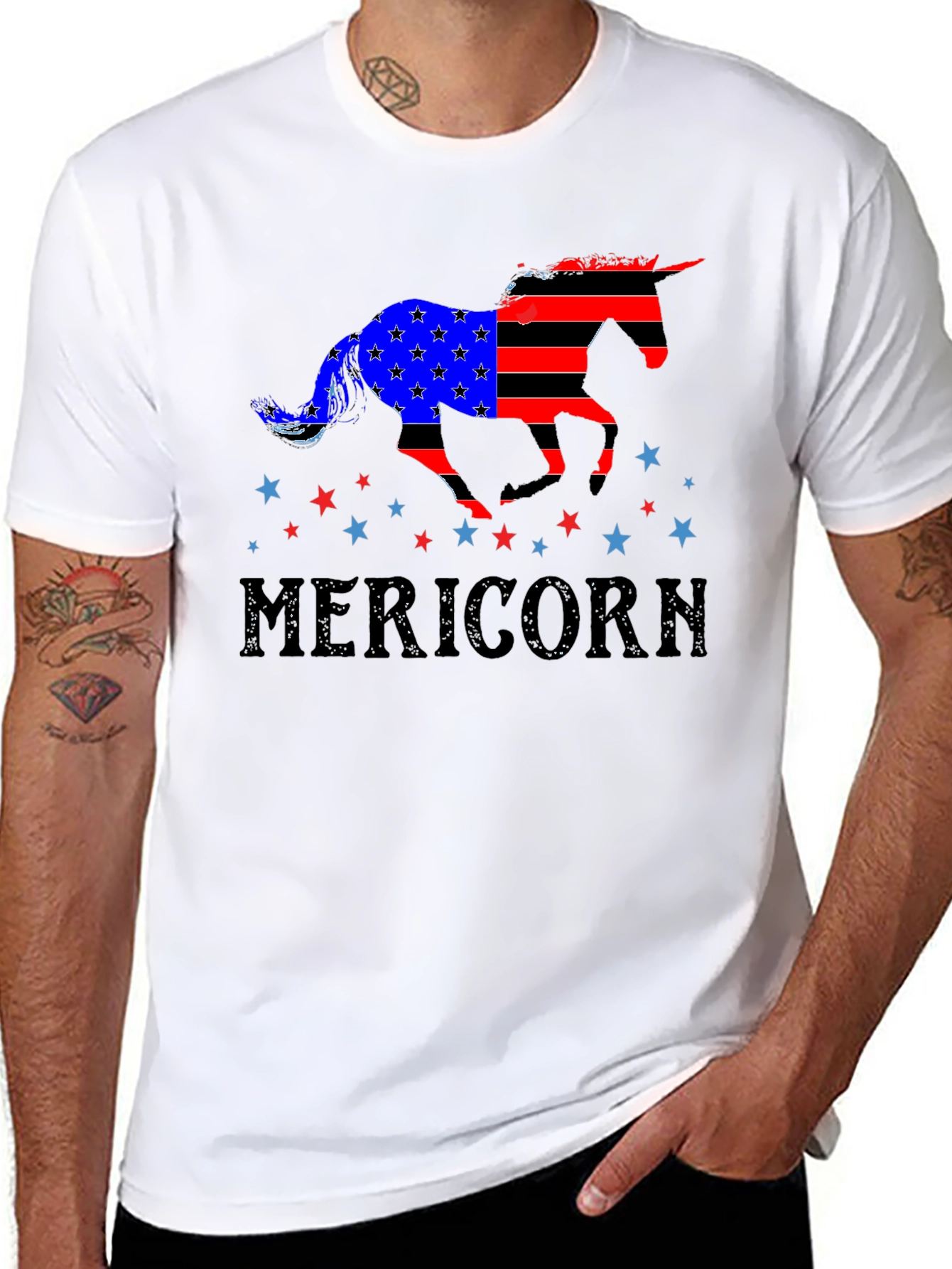 Black Patriotic Mericorn T-Shirt view 8