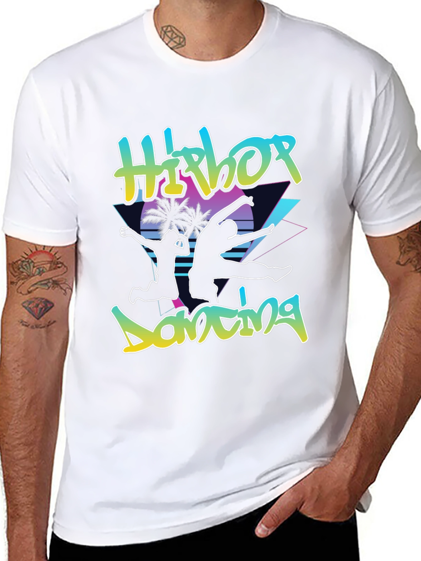 Black Retro Hip Hop Dancing Graphic Tee view 8