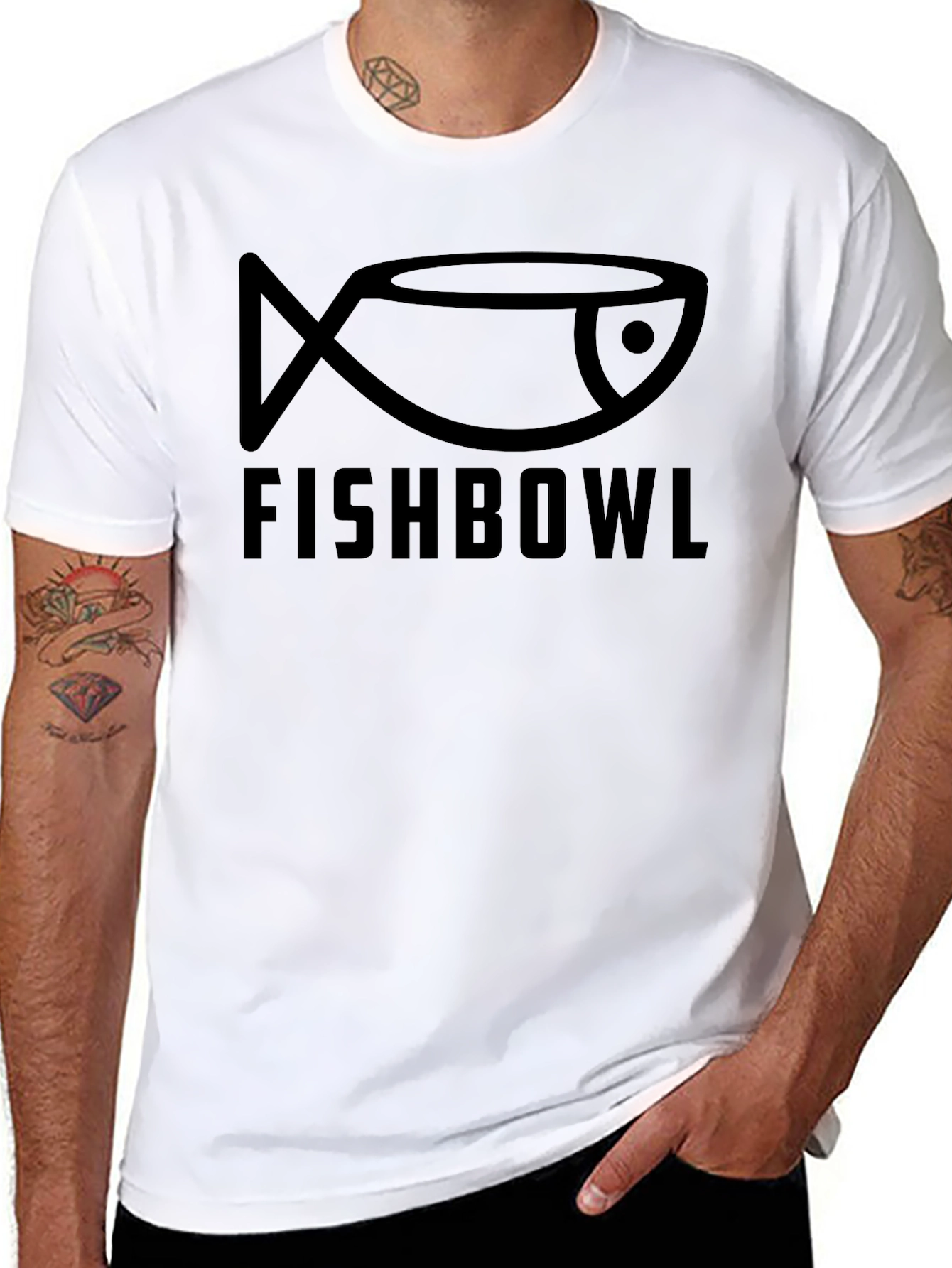 Black Fishbowl Graphic Tee - Black Cotton T-Shirt view 8