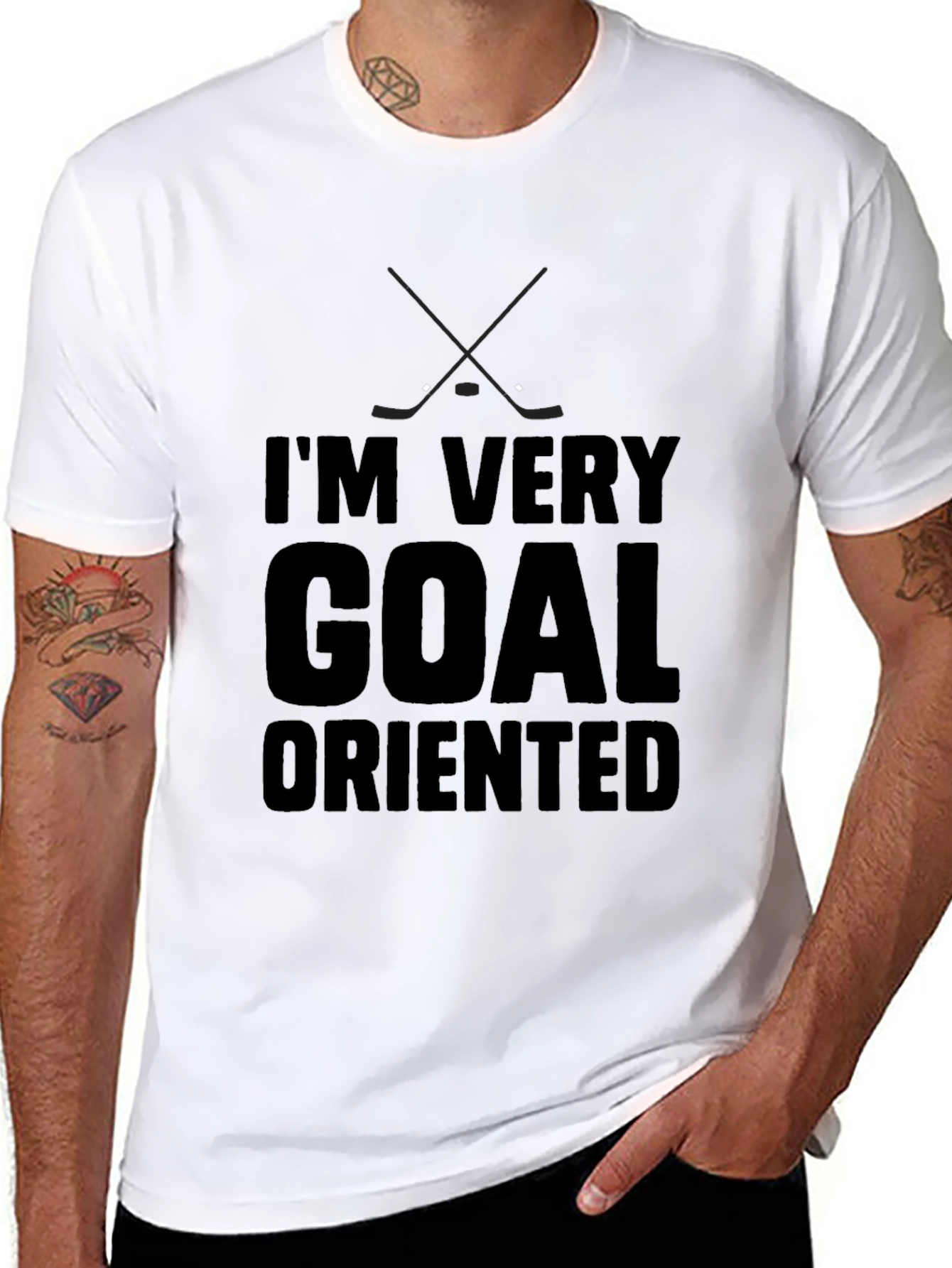 Black Goal Oriented Hockey T-Shirt view 8