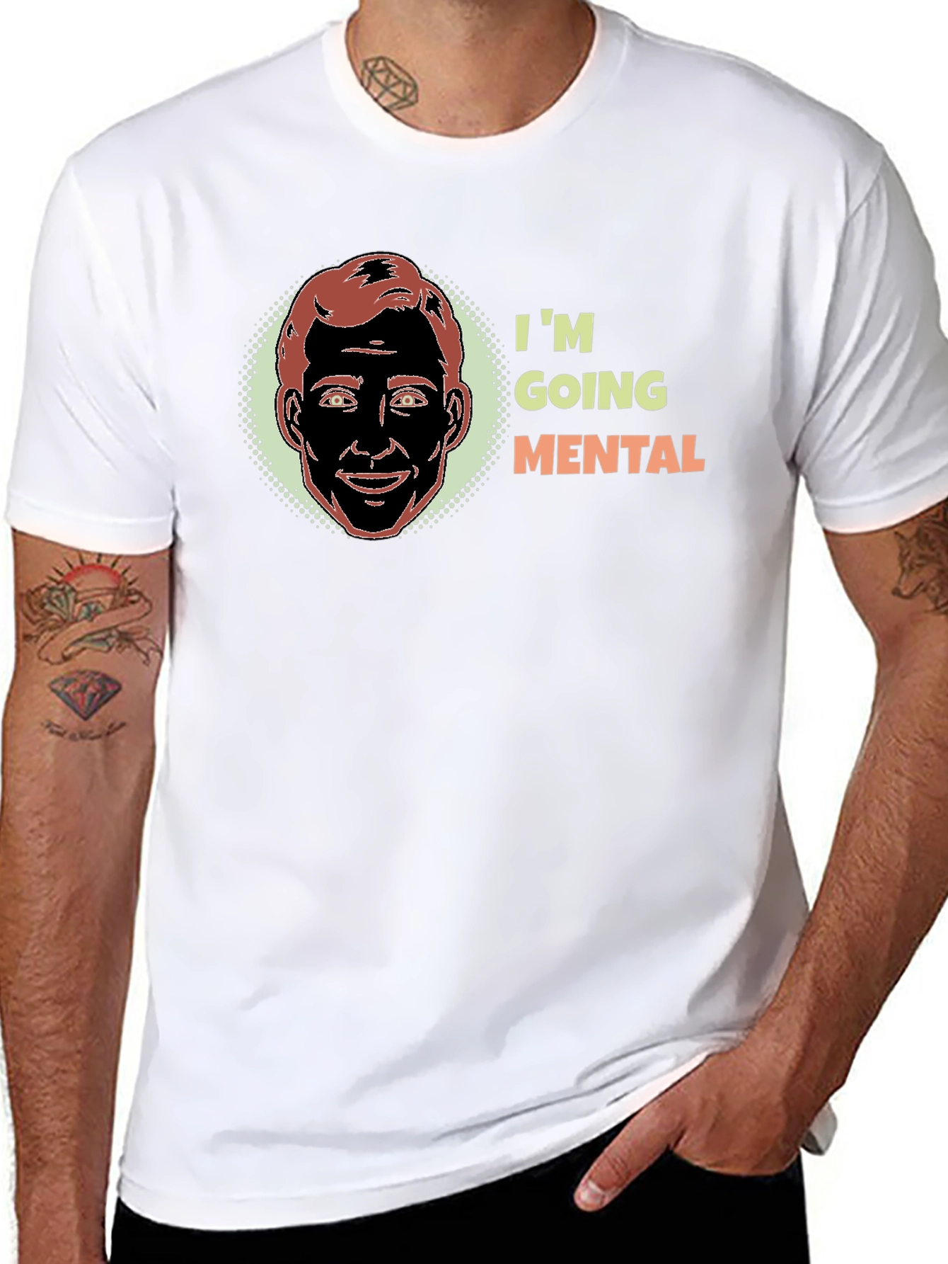 Black I'm Going Mental Graphic T-Shirt view 8