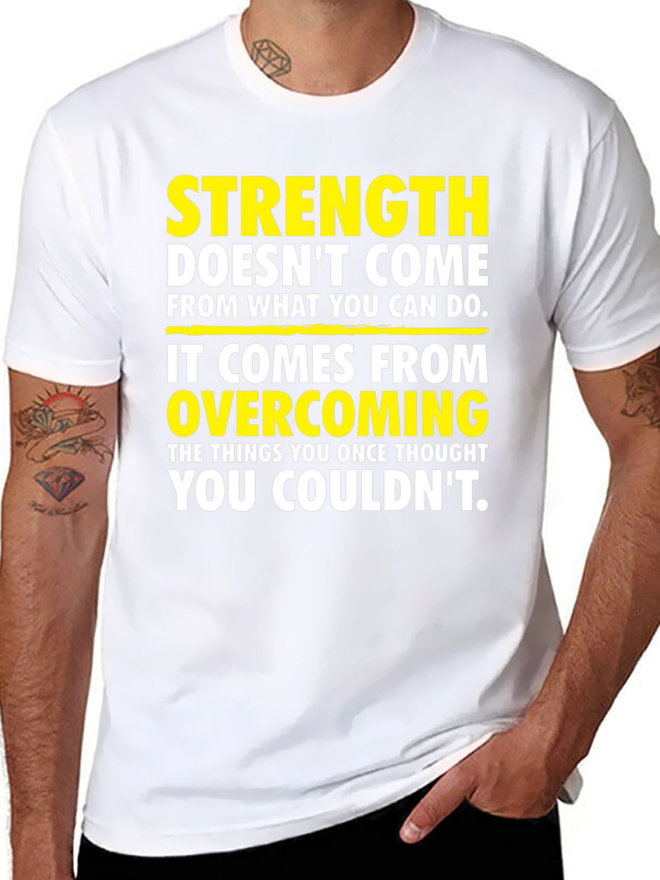 Black Strength Overcoming Graphic T-Shirt view 8