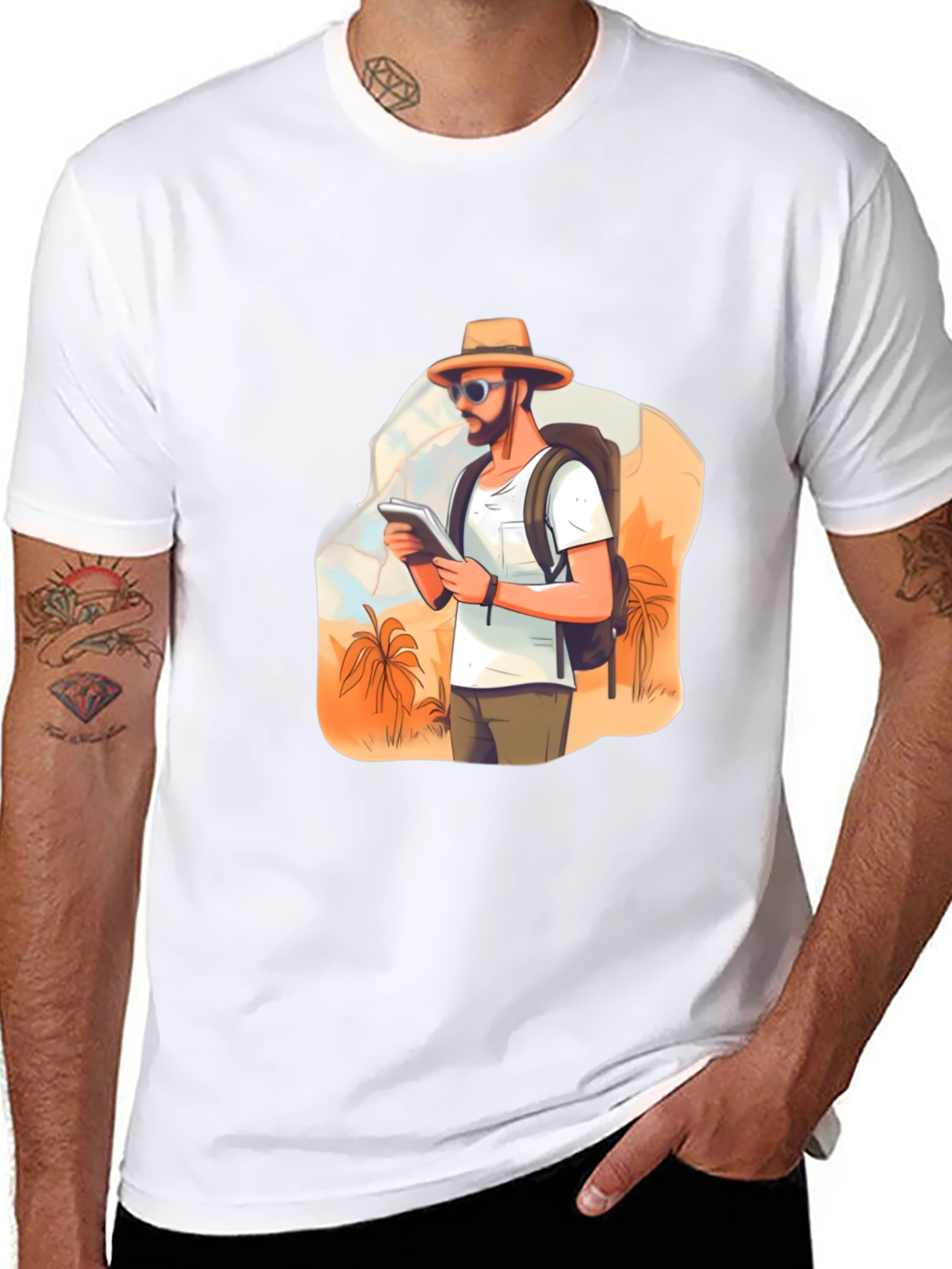 Black Traveler Graphic T-Shirt - Adventure Awaits! view 8