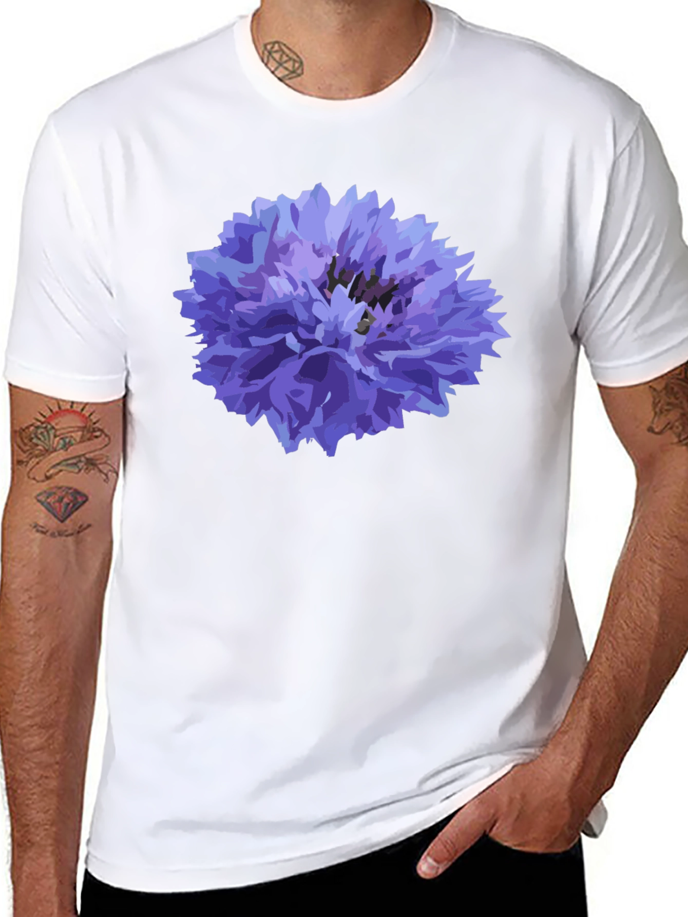 Black Cornflower Black T-Shirt view 8