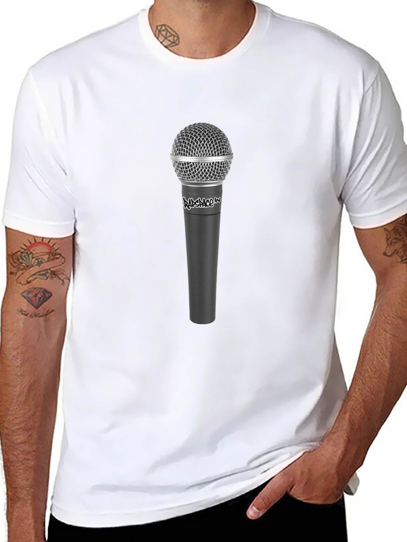Black Black Microphone Graphic Tee - Music Lover Shirt view 8