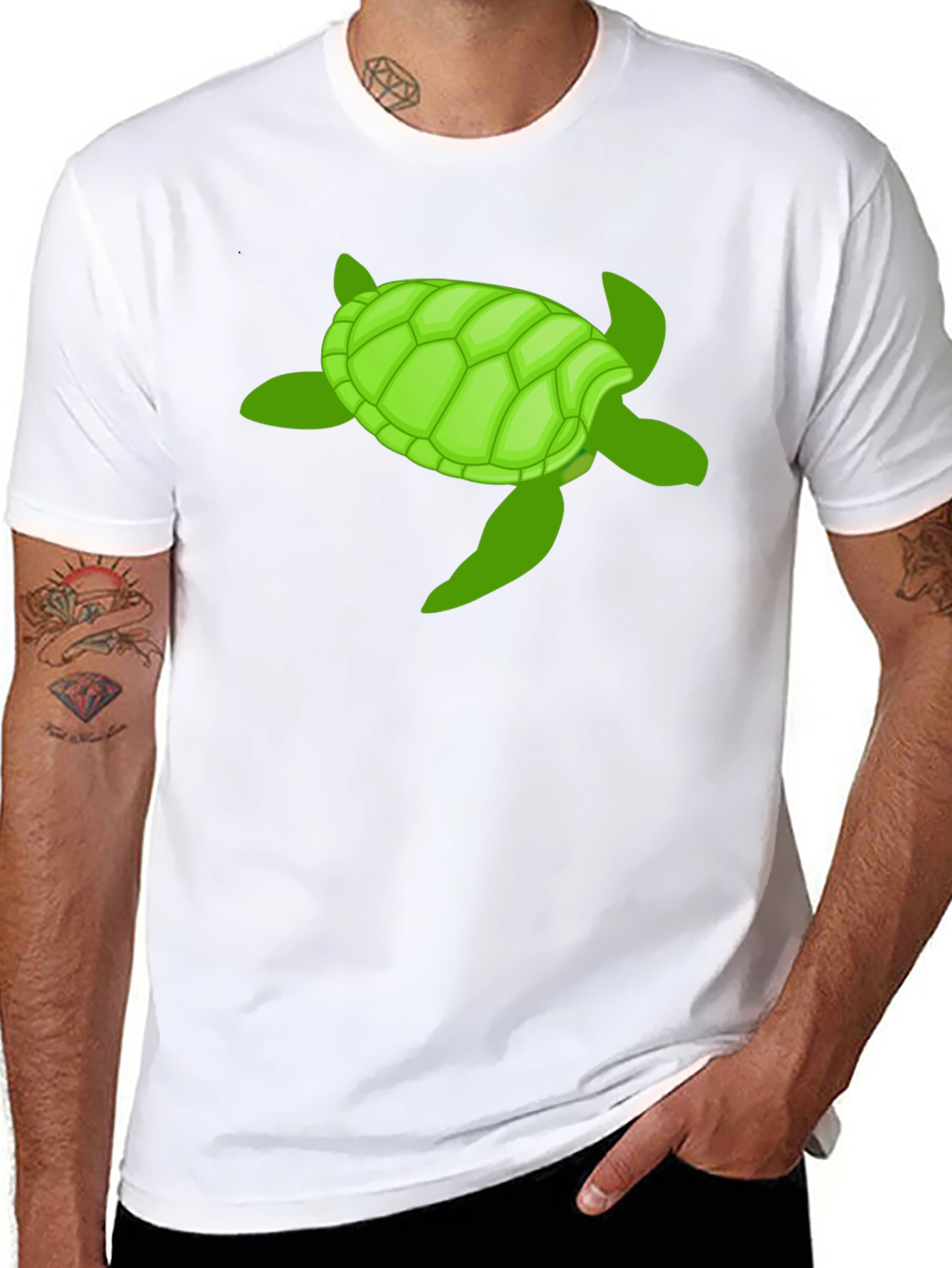 Black Turtle Graphic Tee -  Cool Marine Life Shirt view 8