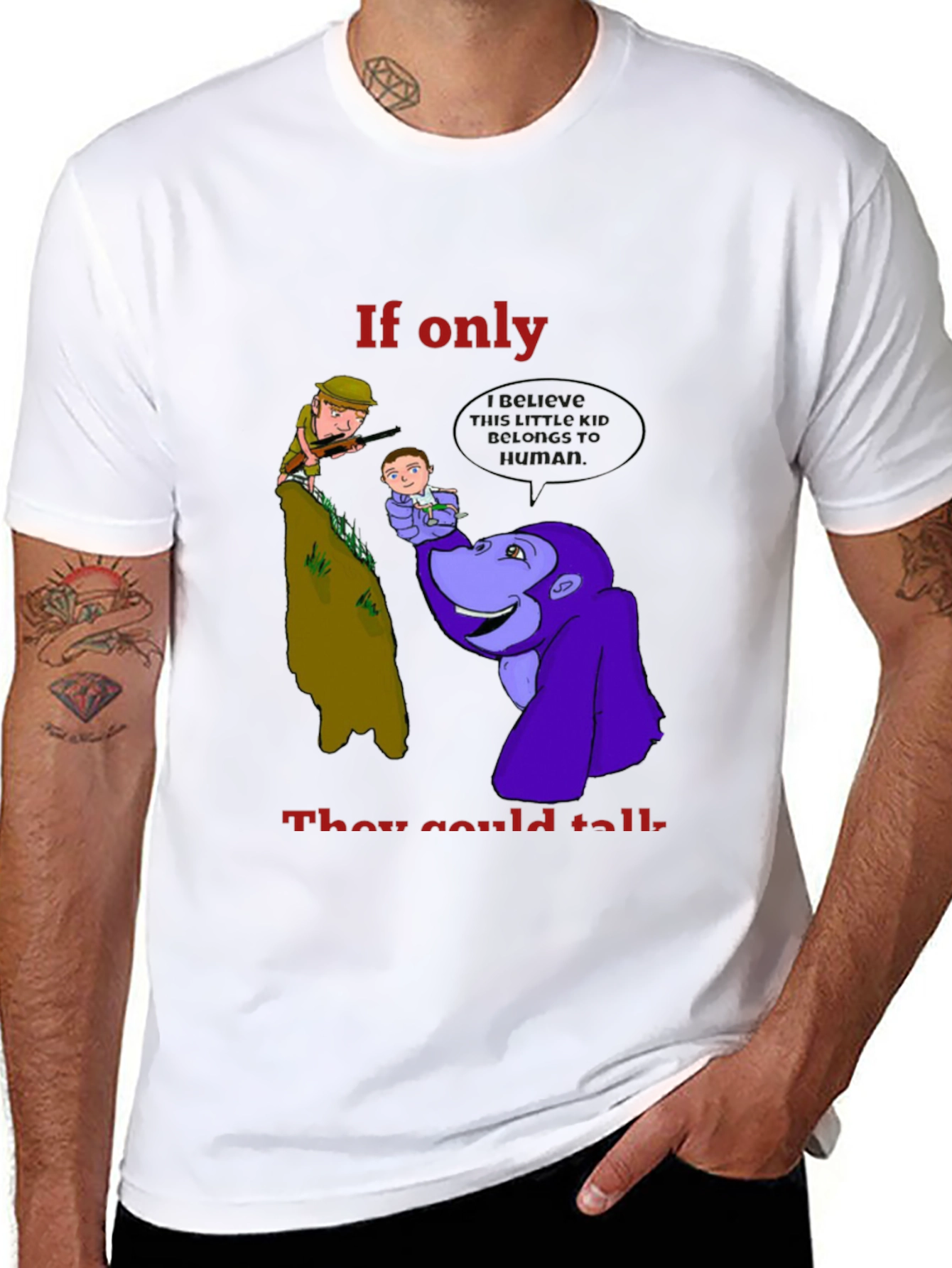 Black If Only They Could Talk T-Shirt view 8