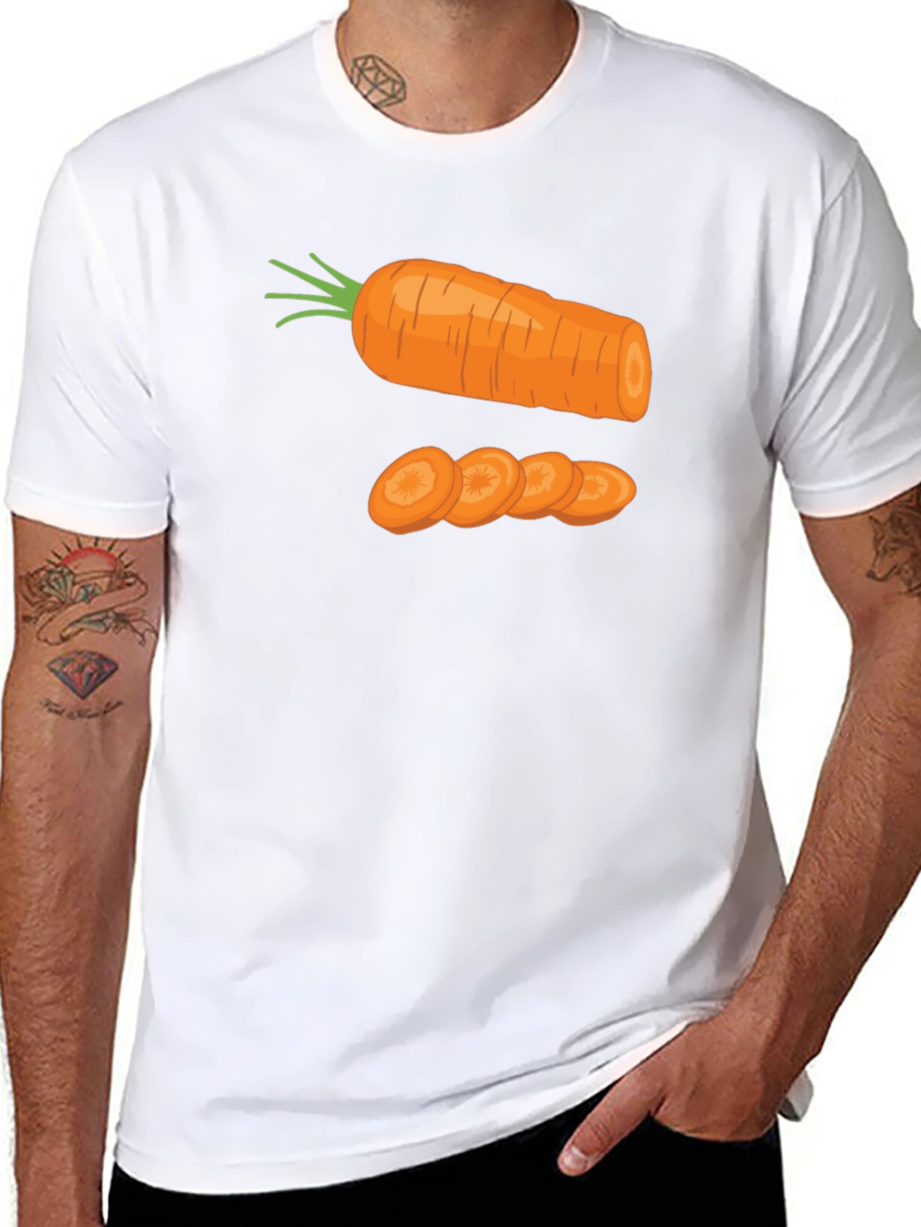 Black Carrot Graphic Print Black T-Shirt view 8