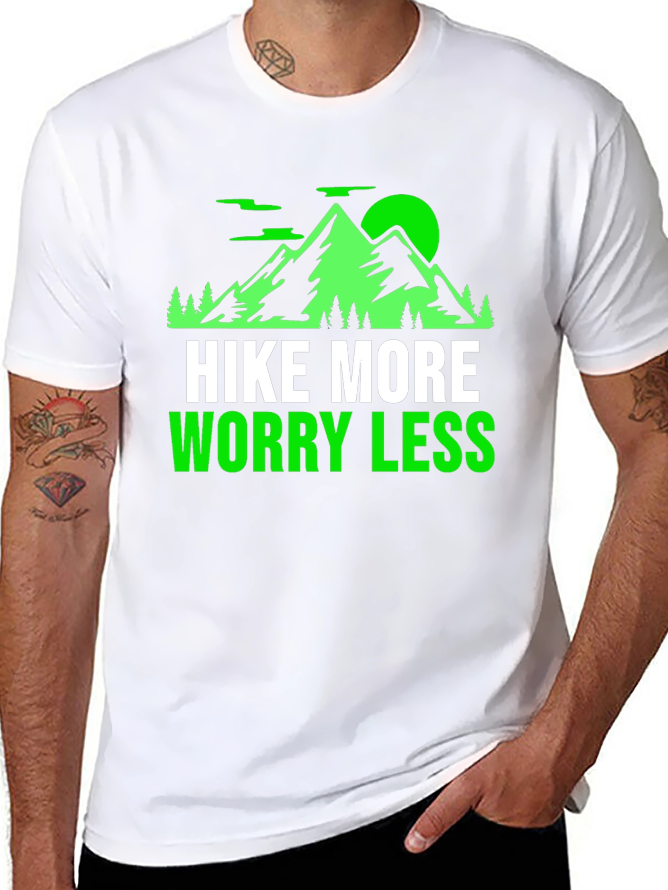 Black Hike More Worry Less Graphic T-Shirt view 8