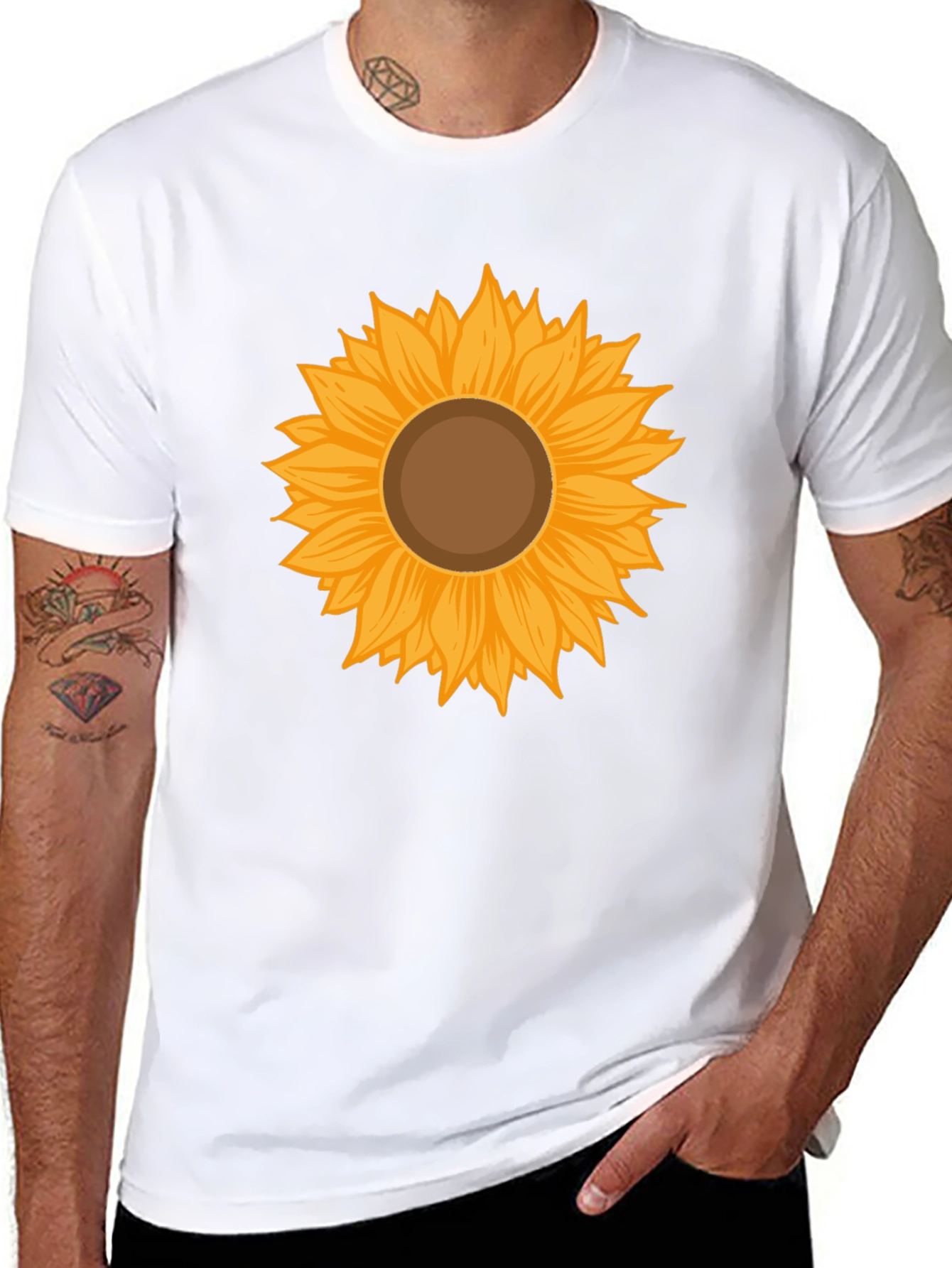 Black Sunflower Graphic Tee - Stylish & Comfortable Black T-Shirt view 8