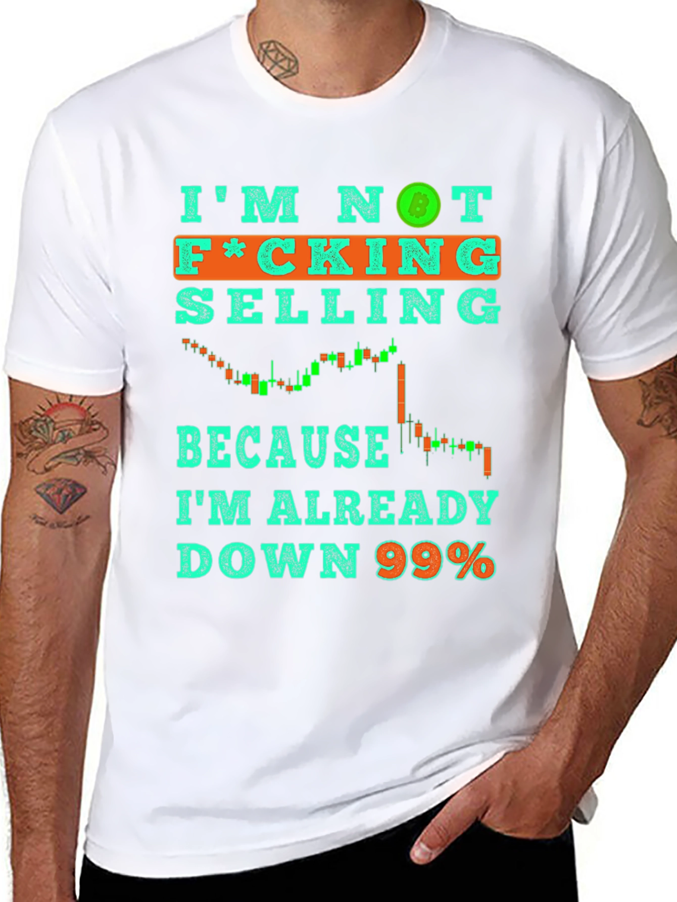 Black I'm Not Selling T-Shirt Crypto Bitcoin Down 99% Tee view 8