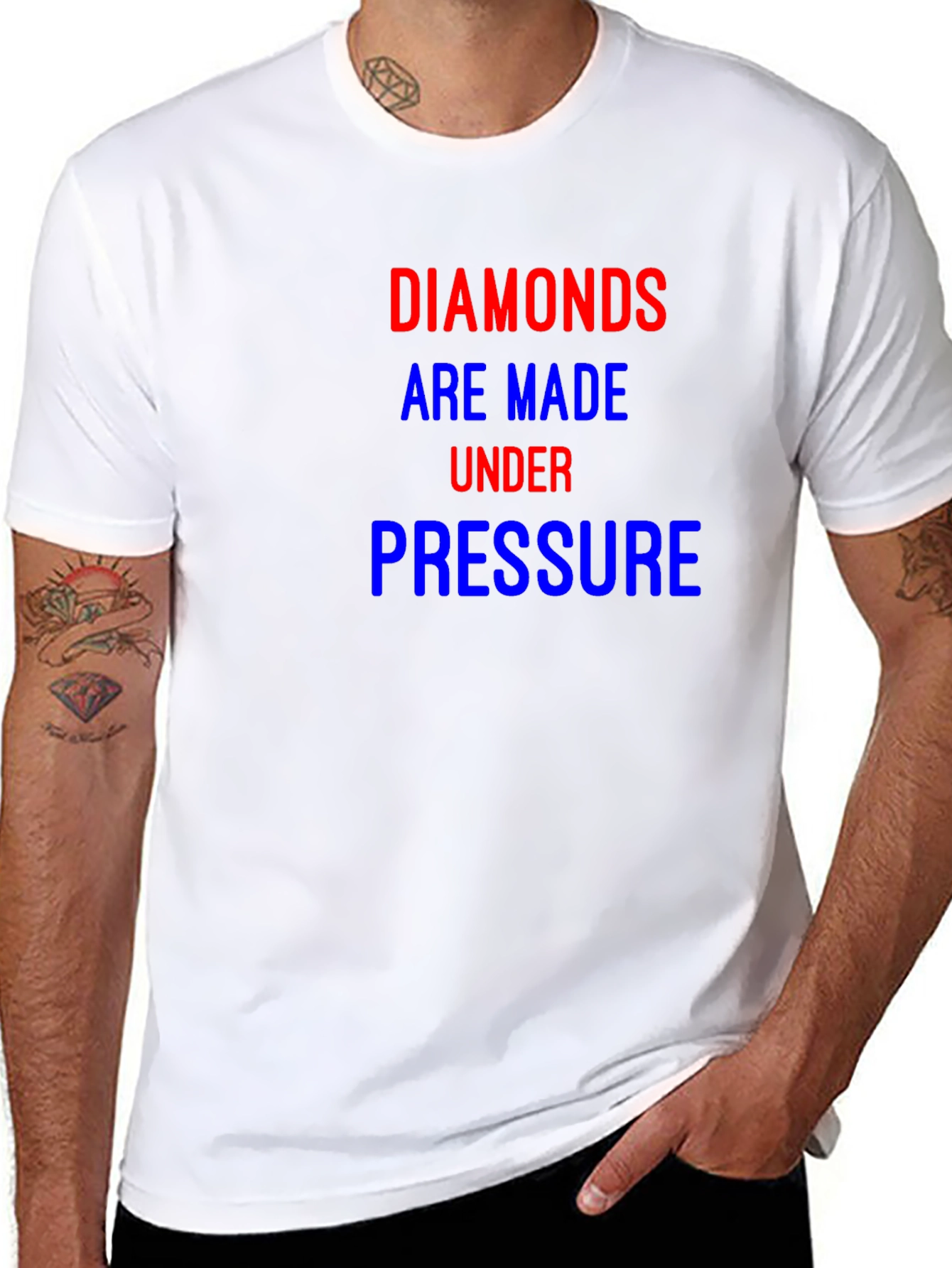 Black Diamonds Under Pressure Tee - Motivational Graphic T-Shirt view 8