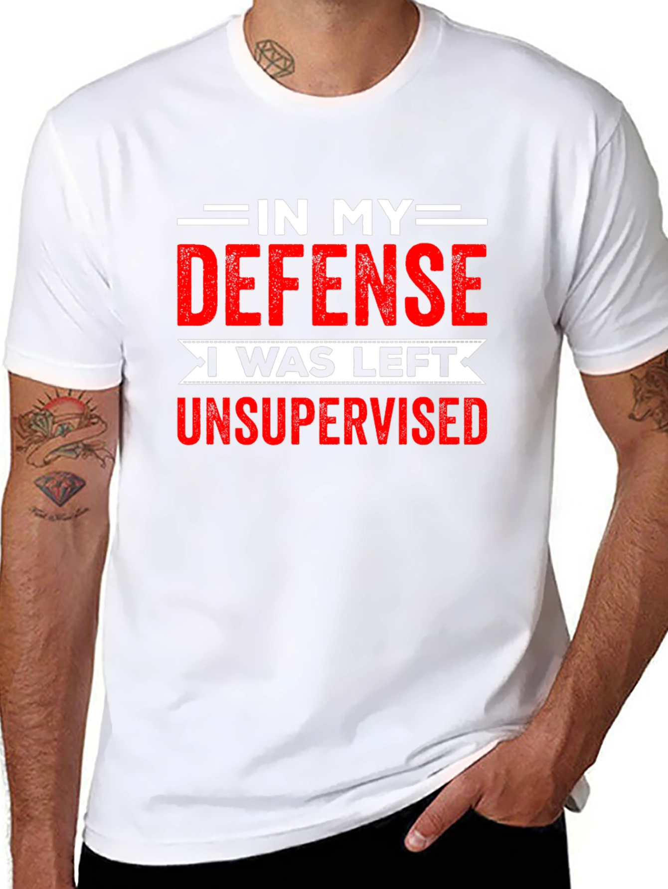 Black Funny Unsupervised T-Shirt view 8