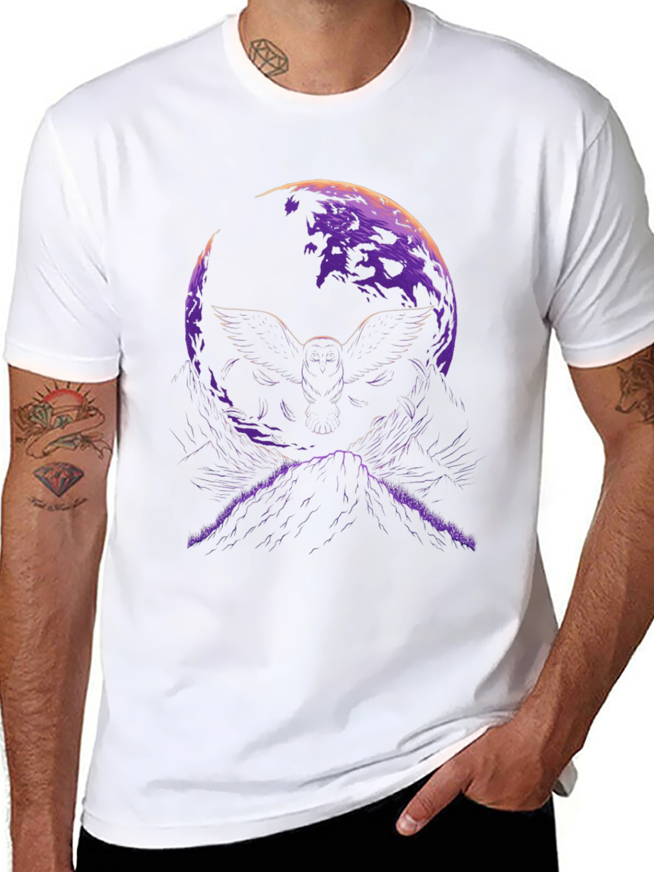 Black Owl Moon Graphic T-Shirt view 8