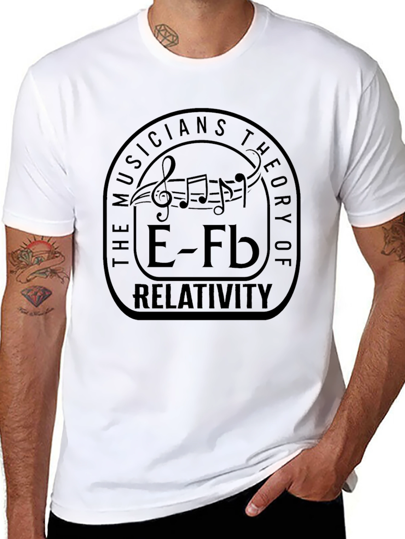 Black Musician's Theory of Relativity Graphic T-Shirt view 8