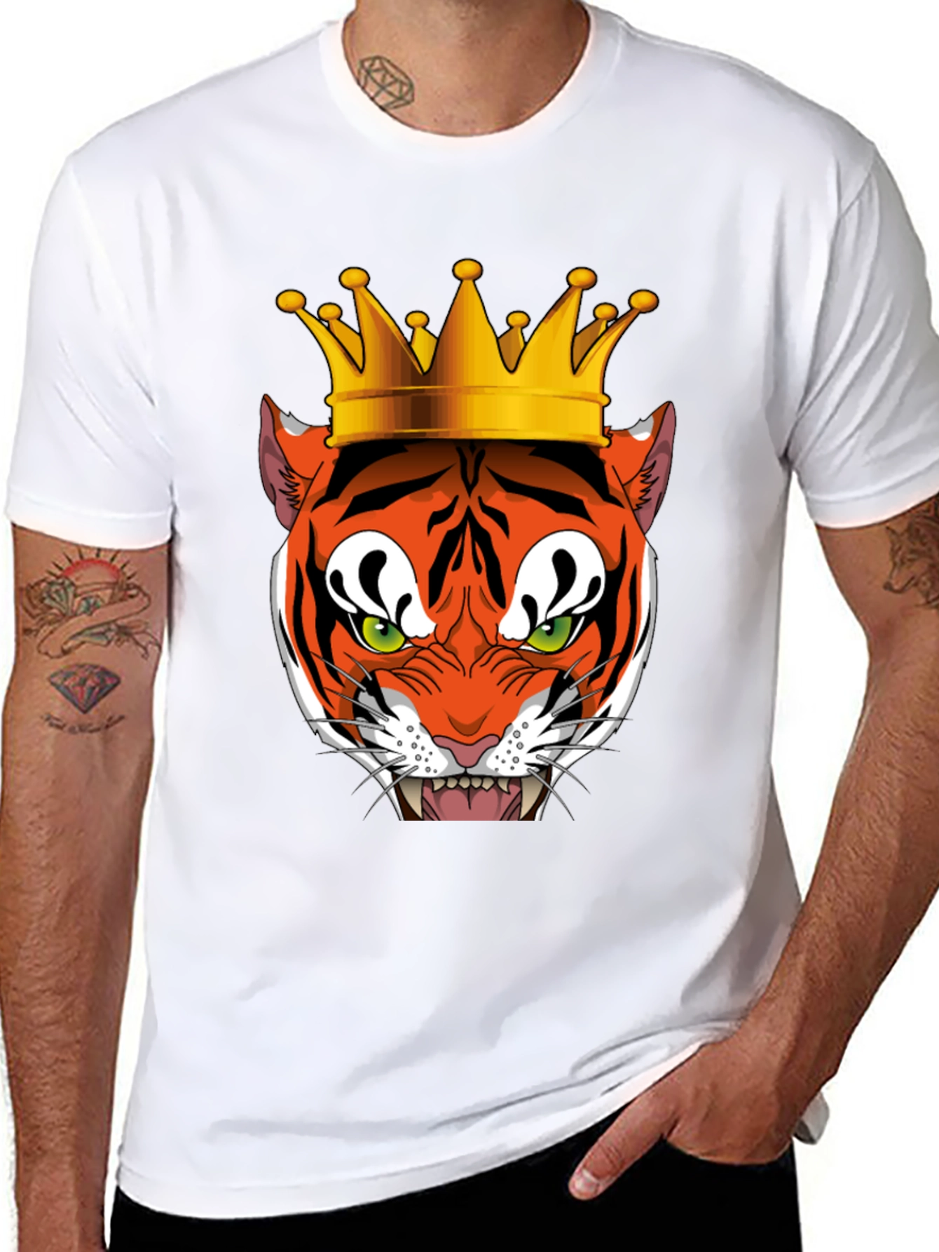 Black Tiger King Graphic Tee - Men's Black T-Shirt view 8