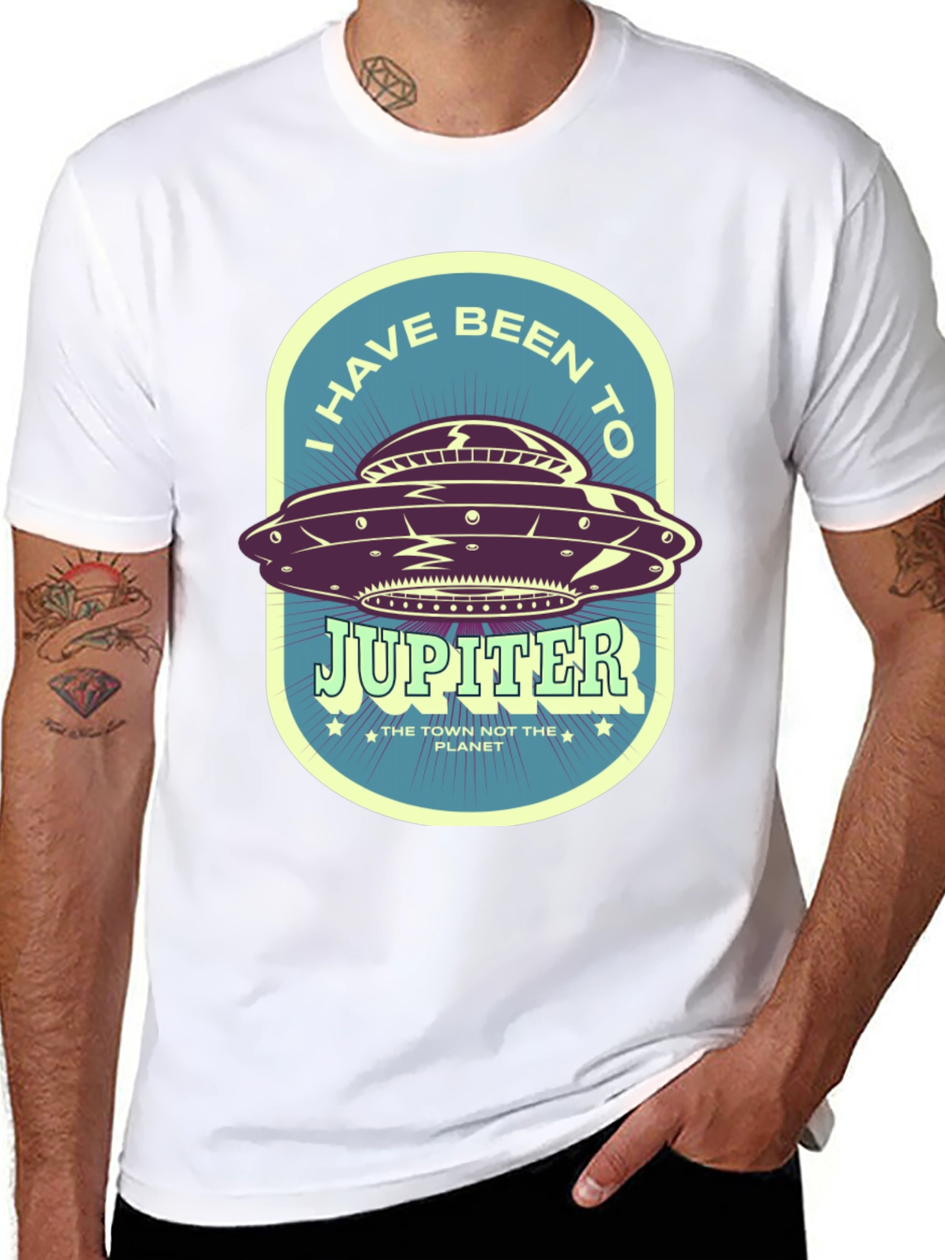 Black I Have Been to Jupiter T-Shirt view 8
