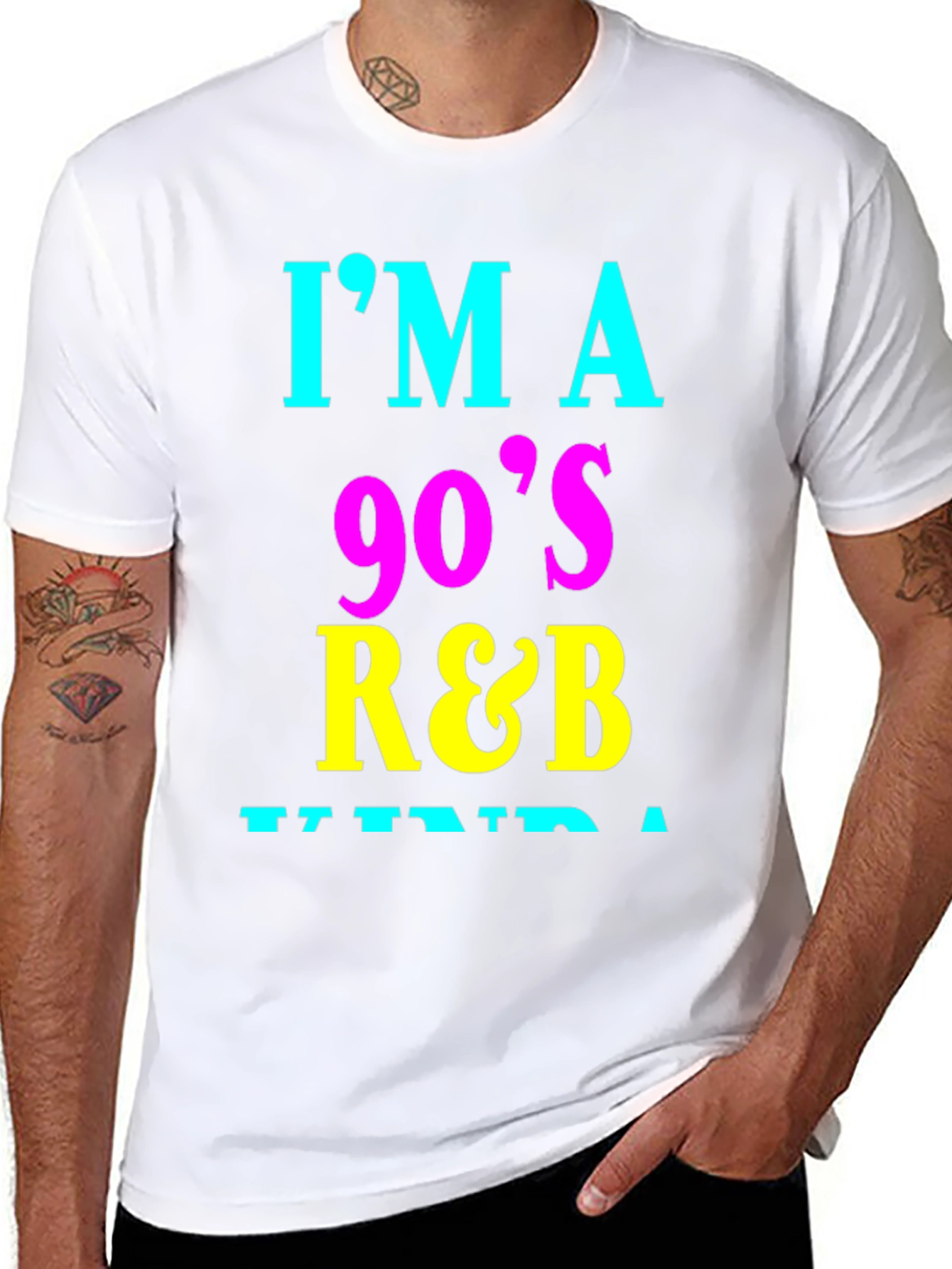 Black I'm a 90's R&B Kinda Guy Graphic Tee view 8