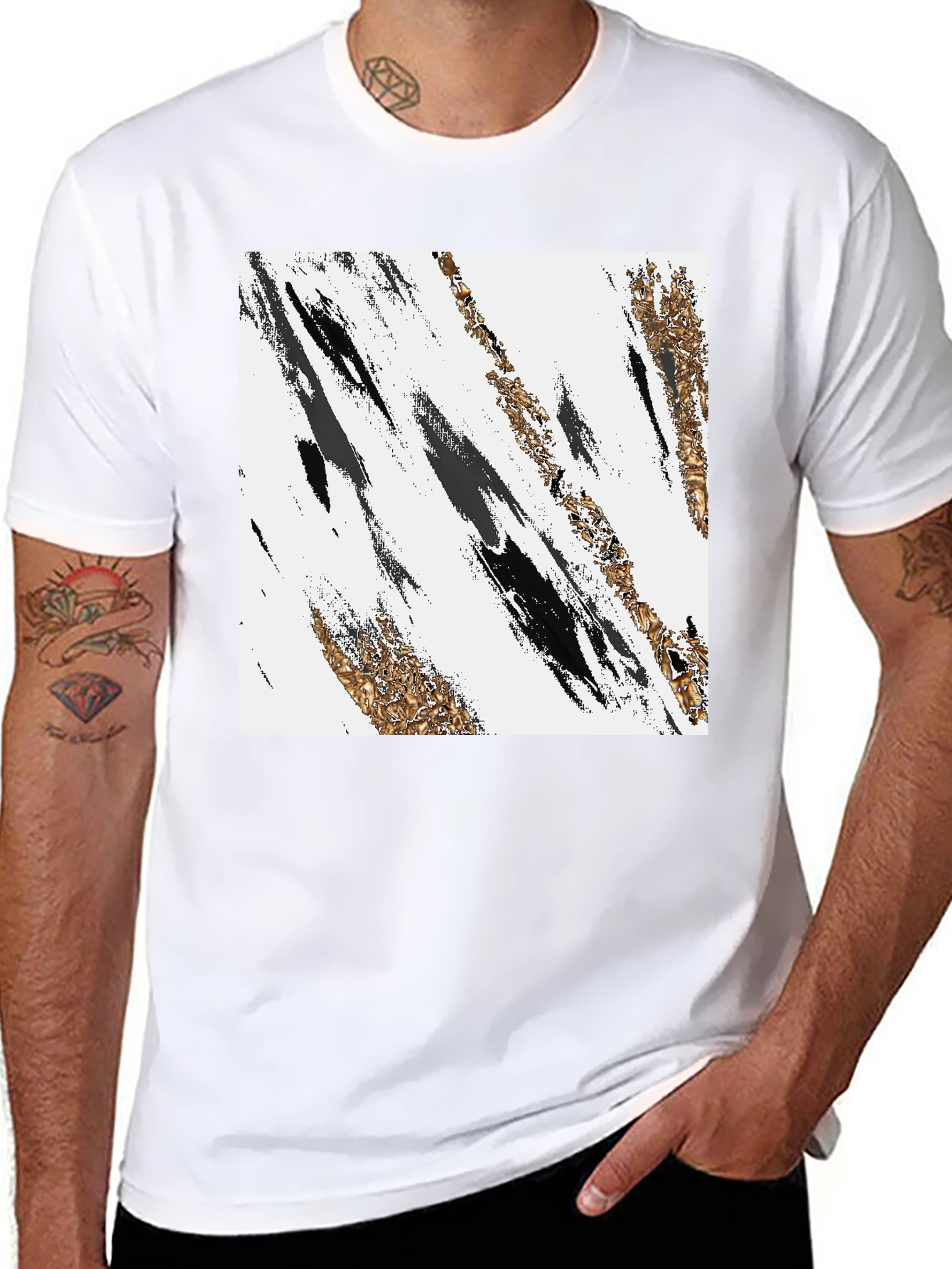 Black Abstract Art Black T-Shirt view 8