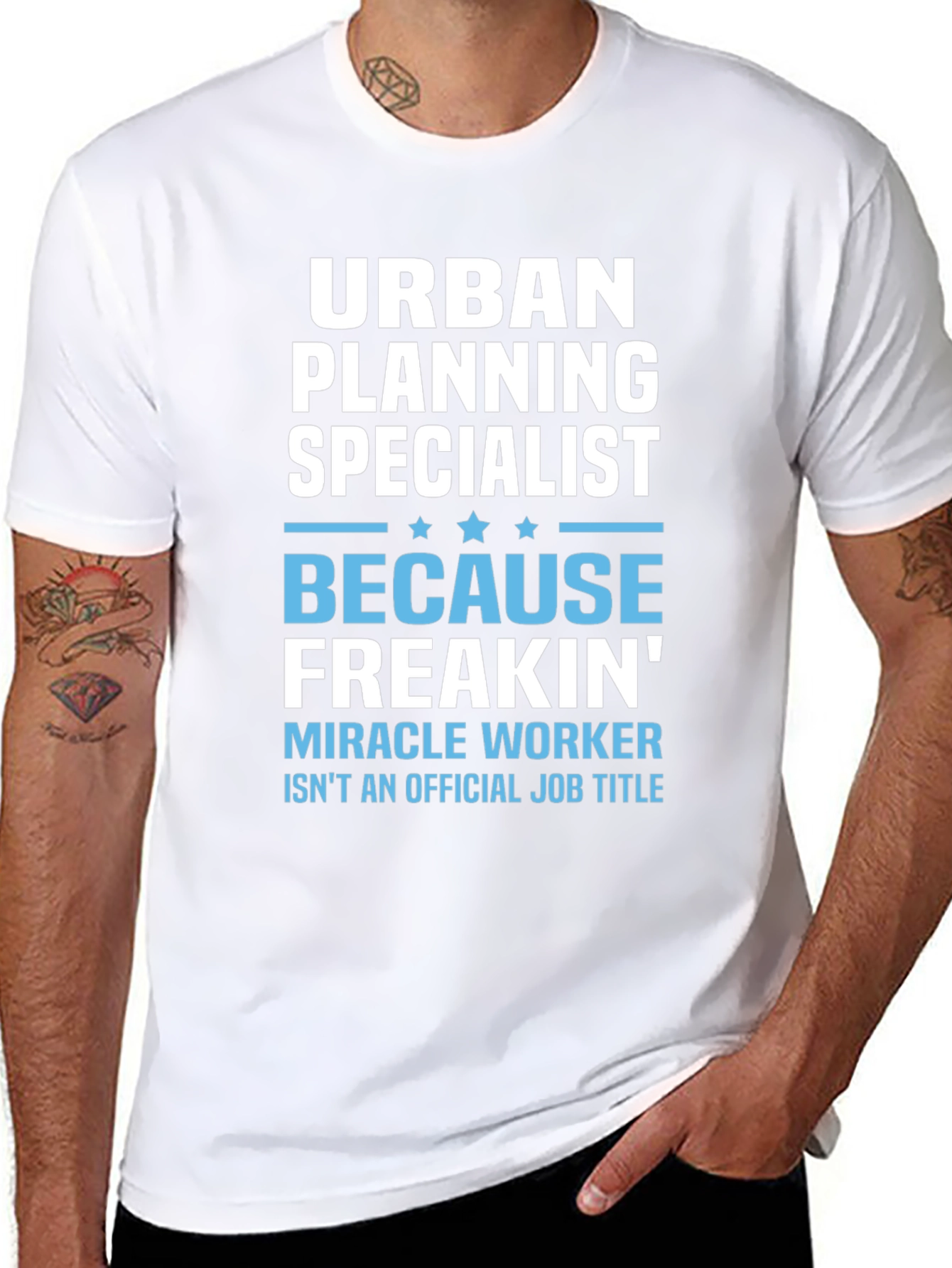 Black Urban Planning Specialist T-Shirt - Miracle Worker Humor view 8