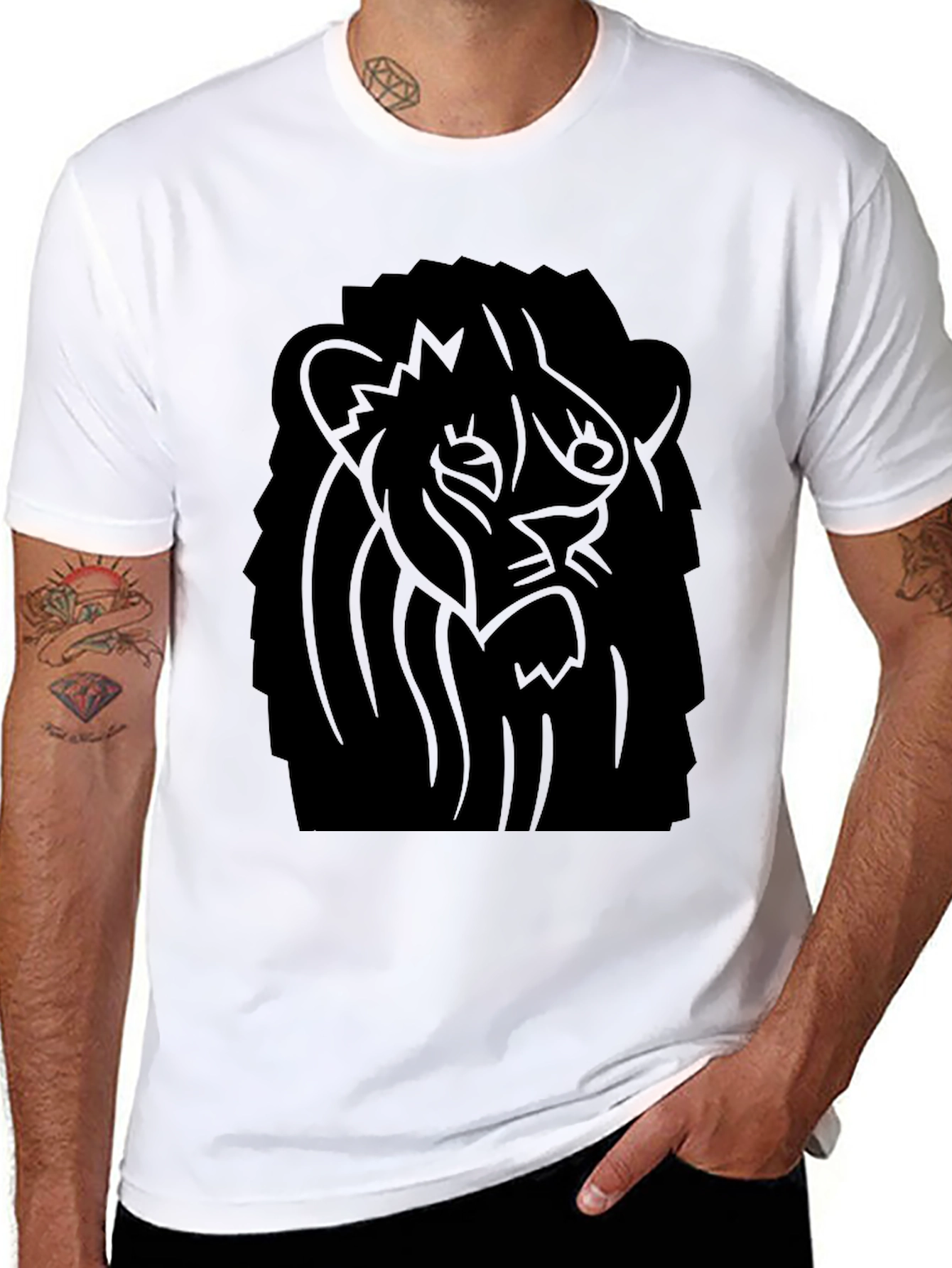 Black Black Lion Graphic Tee - Bold Style view 8