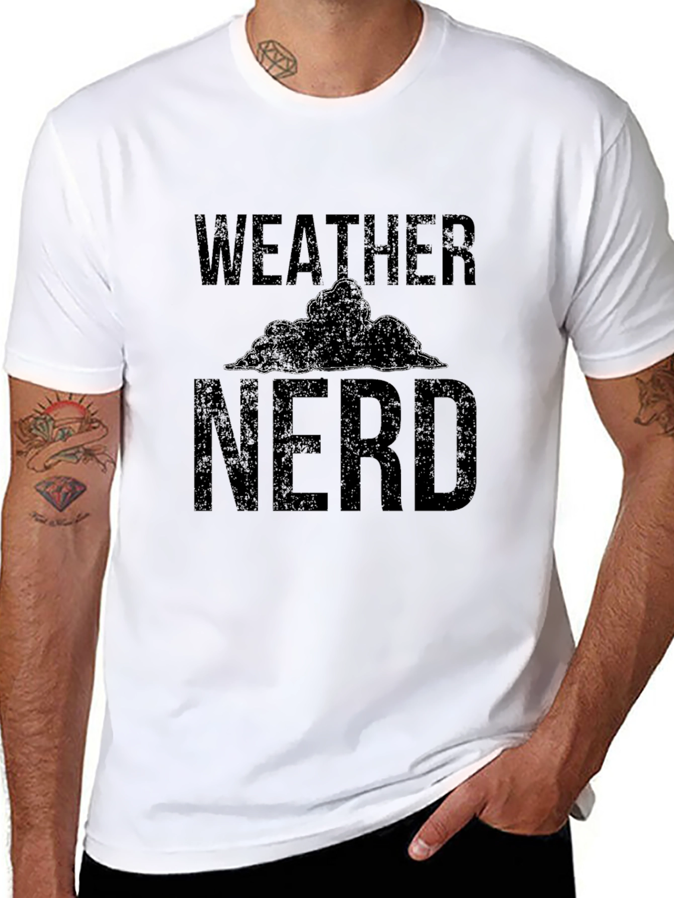Black Weather Nerd Black T-Shirt view 8