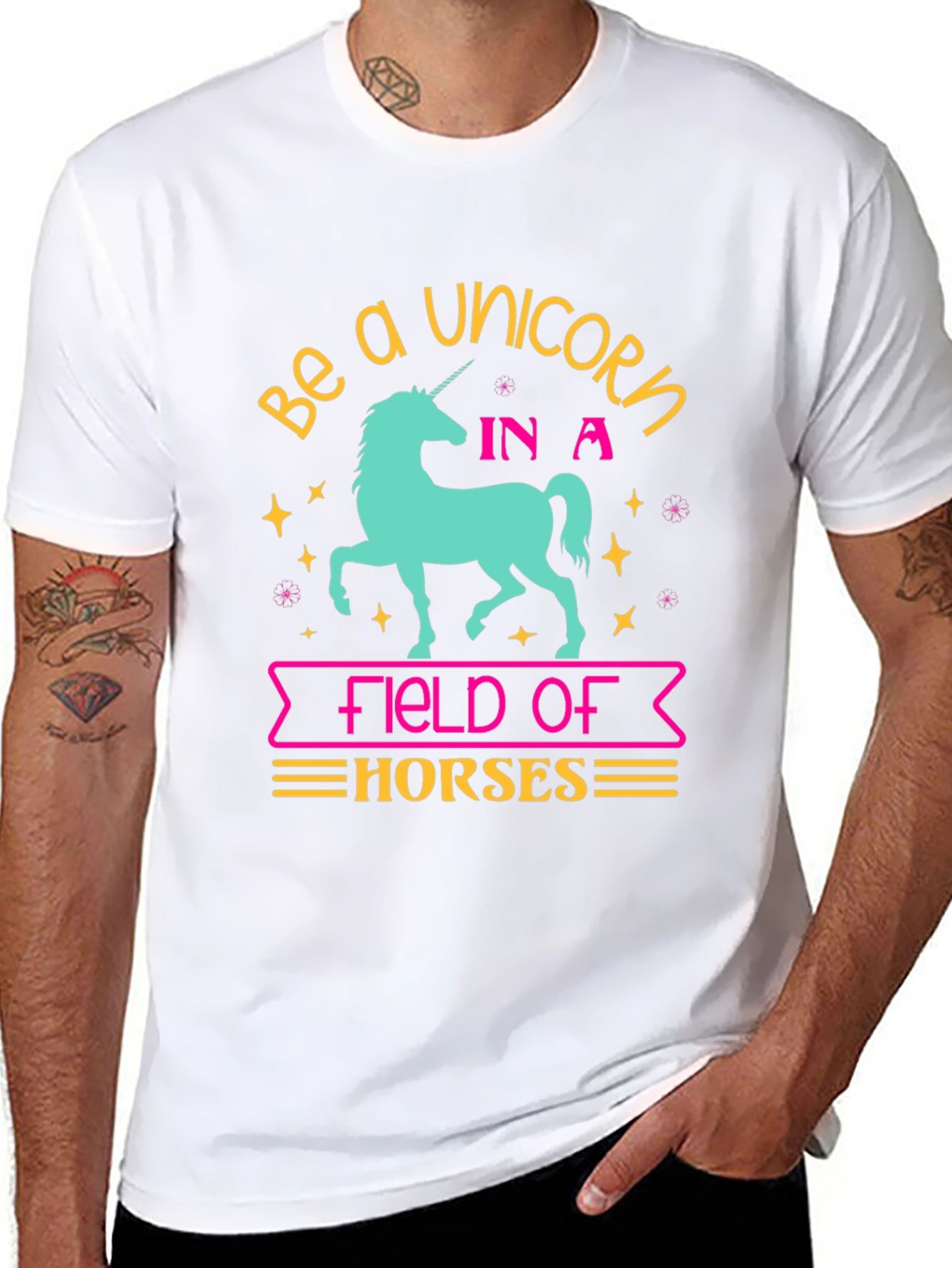 Black Be a Unicorn T-Shirt - Fun Graphic Tee view 8