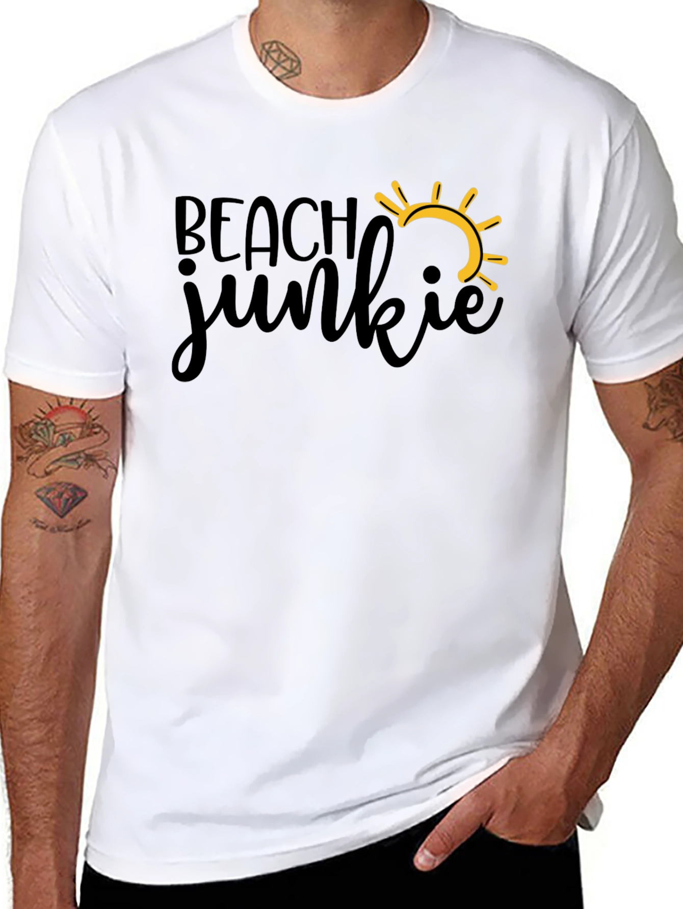 Black Beach Junkie T-Shirt - Summer Fun Tee view 8