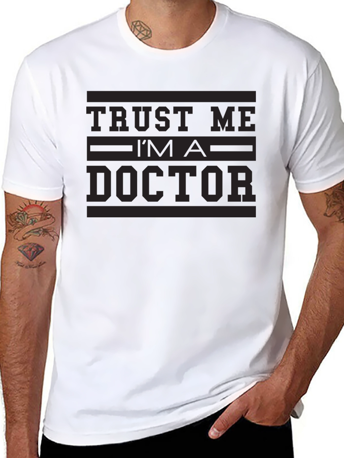 Black Trust Me I'm A Doctor T-Shirt view 8