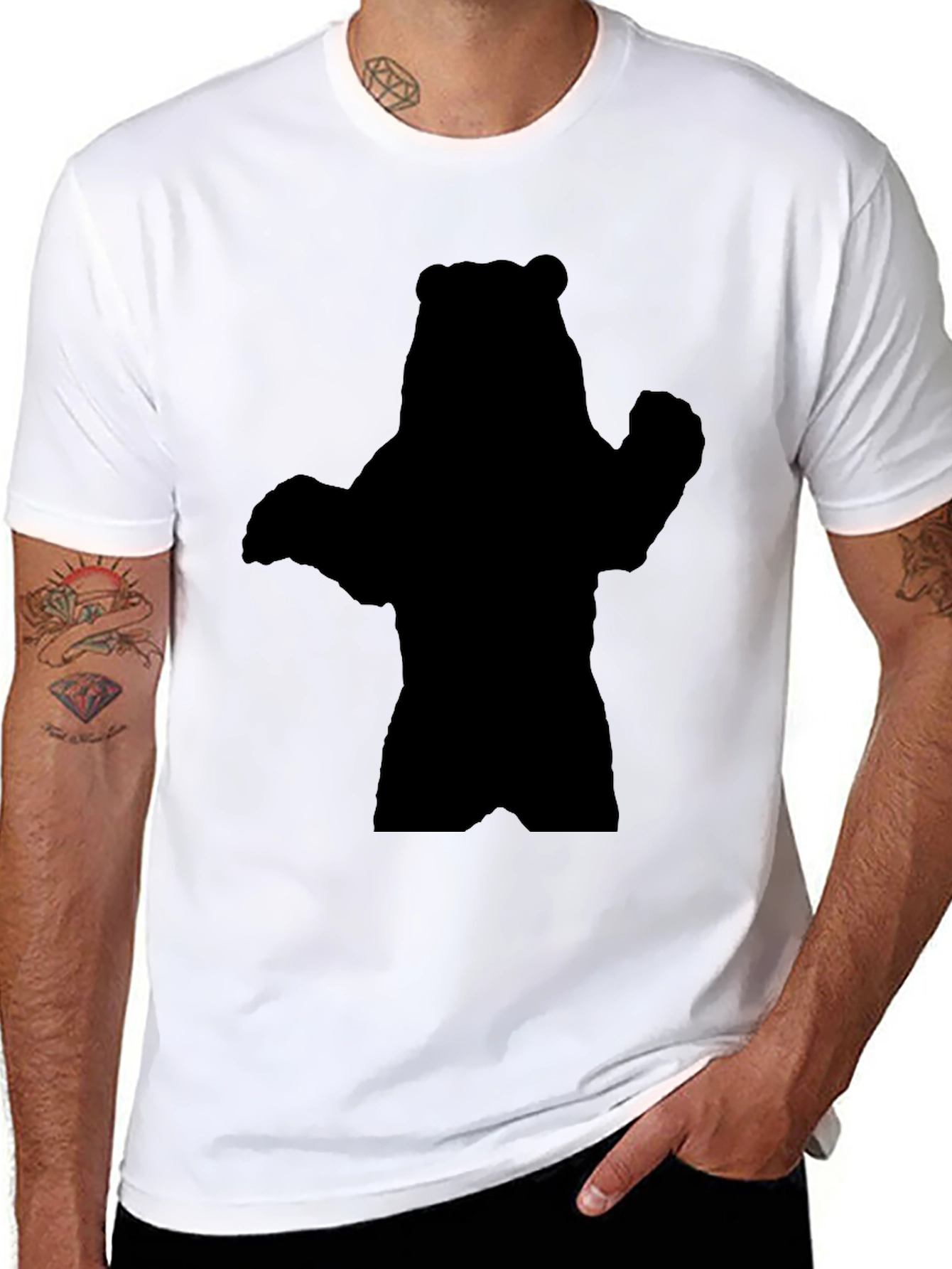 Black Bear Silhouette Graphic Tee - Black view 8
